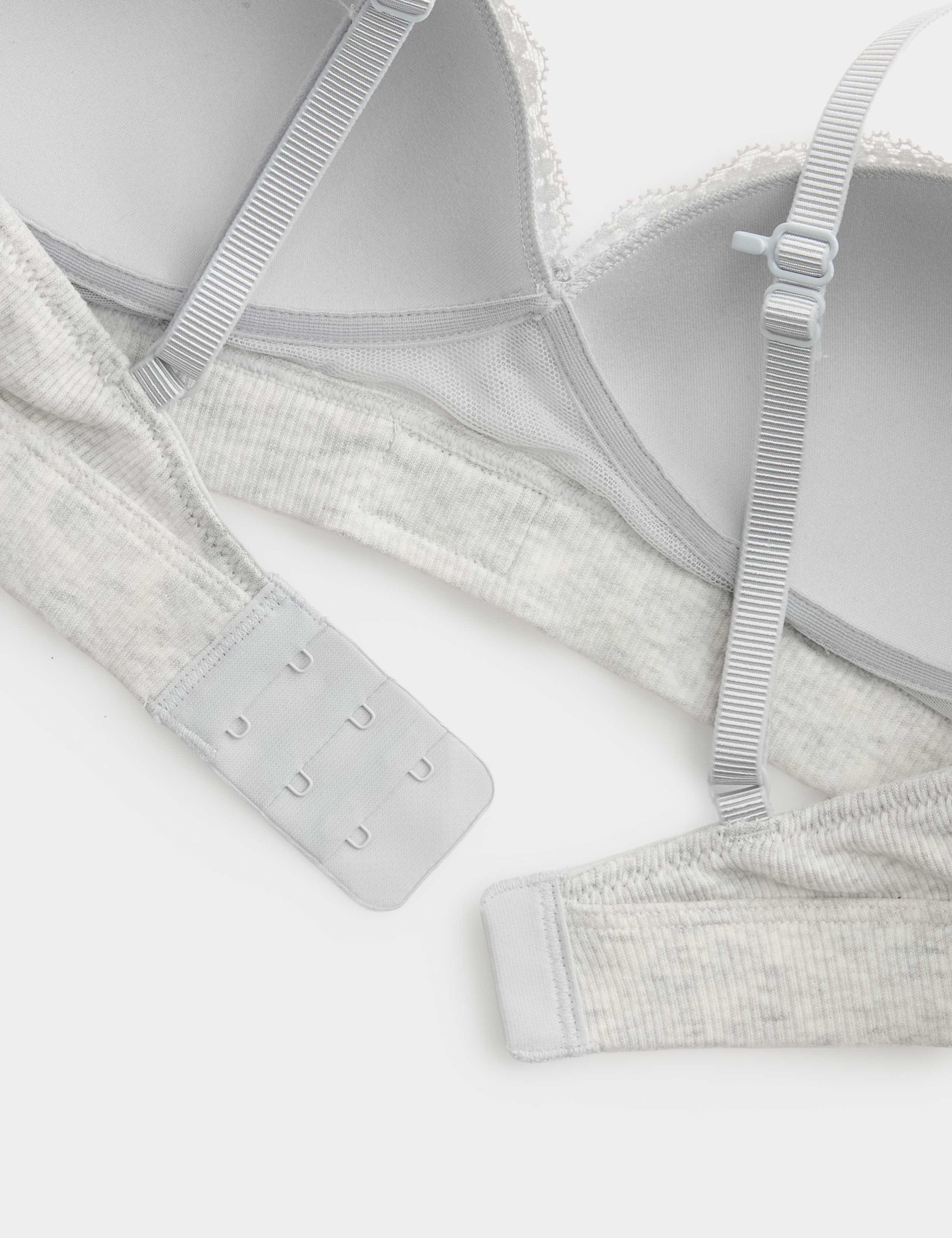 Juni Cotton Rib Non Wired Plunge Bra A-E 7 of 8