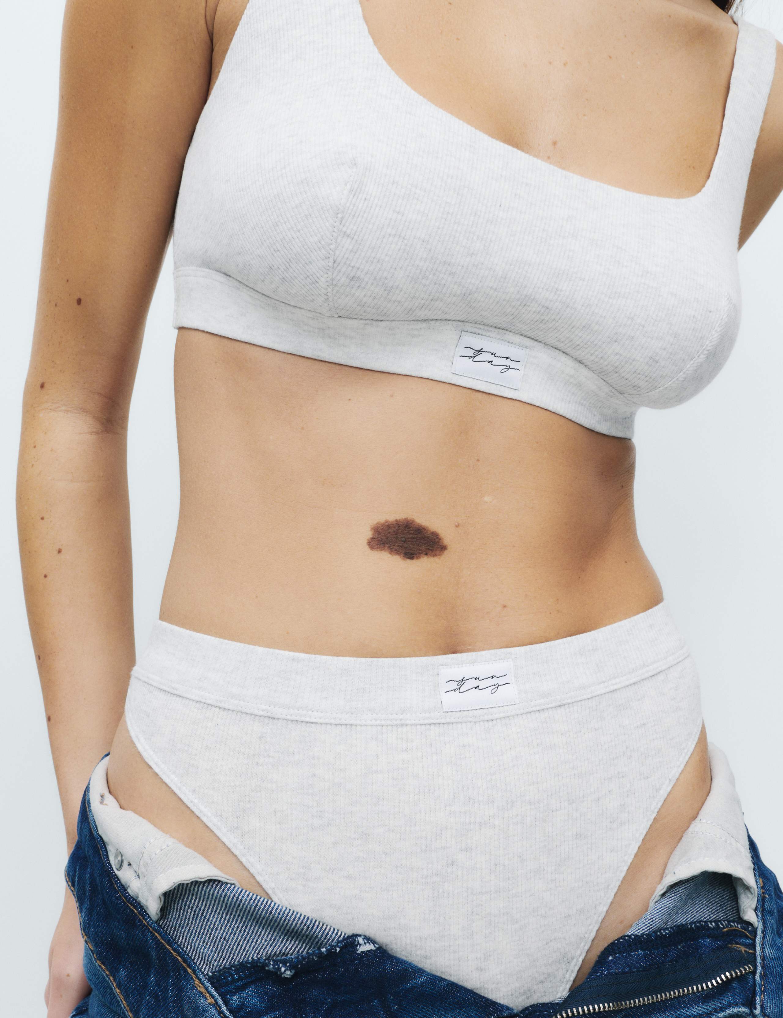 Juni Cotton Rib Non Wired Crop Top A-E 3 of 5