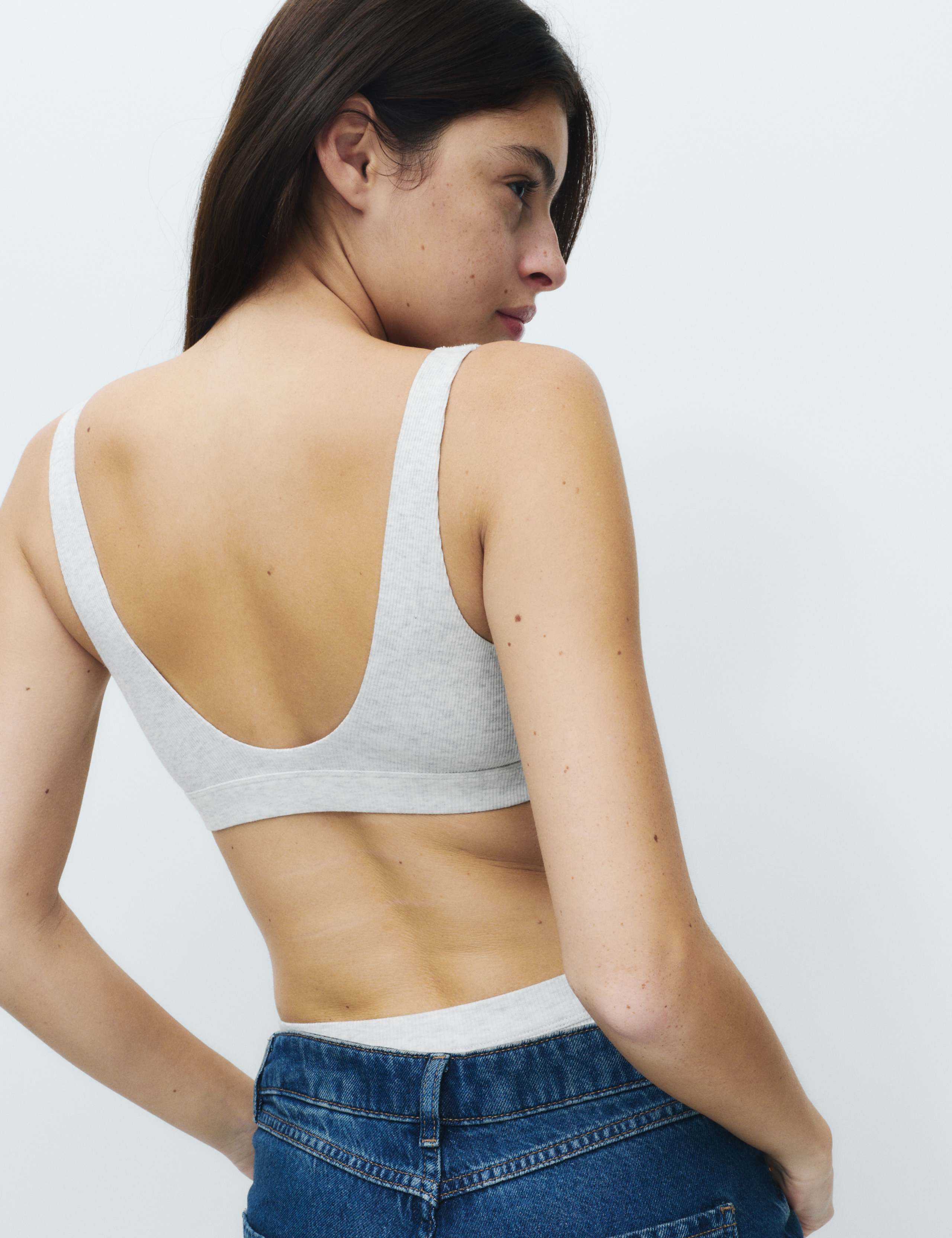 Juni Cotton Rib Non Wired Crop Top A-E 4 of 5
