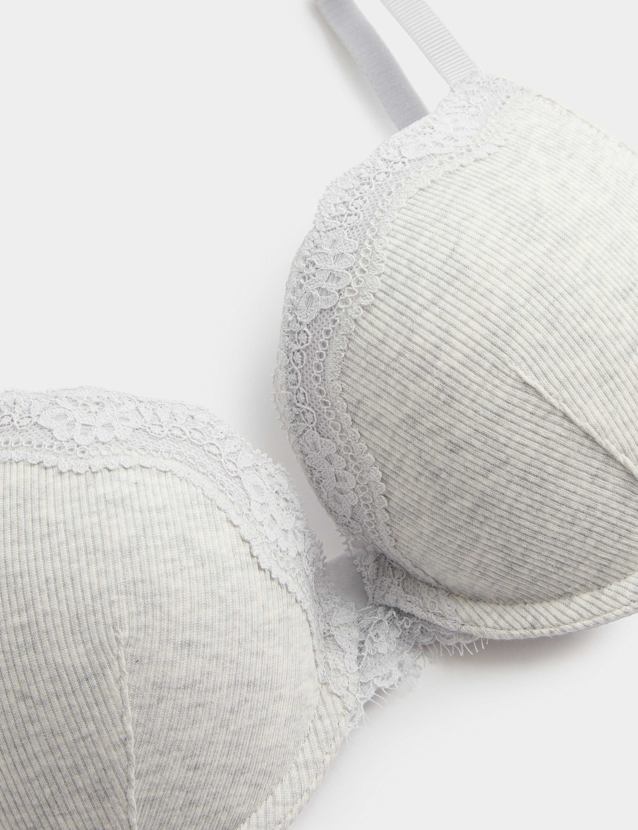 Juni Cotton Rib Wired Push-Up Plunge Bra (A-E) 5 of 6