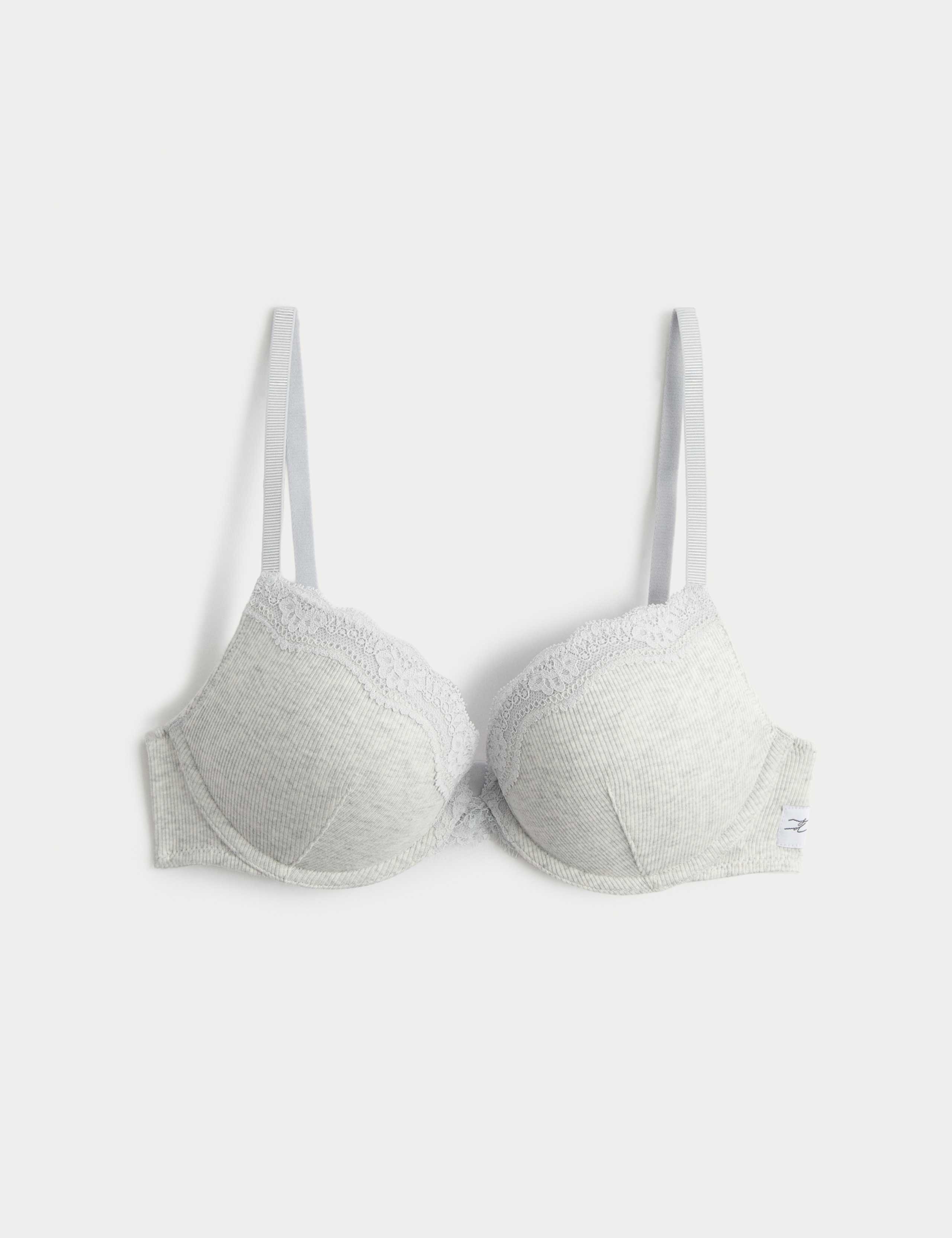 Juni Cotton Rib Wired Push-Up Plunge Bra (A-E) 2 of 6