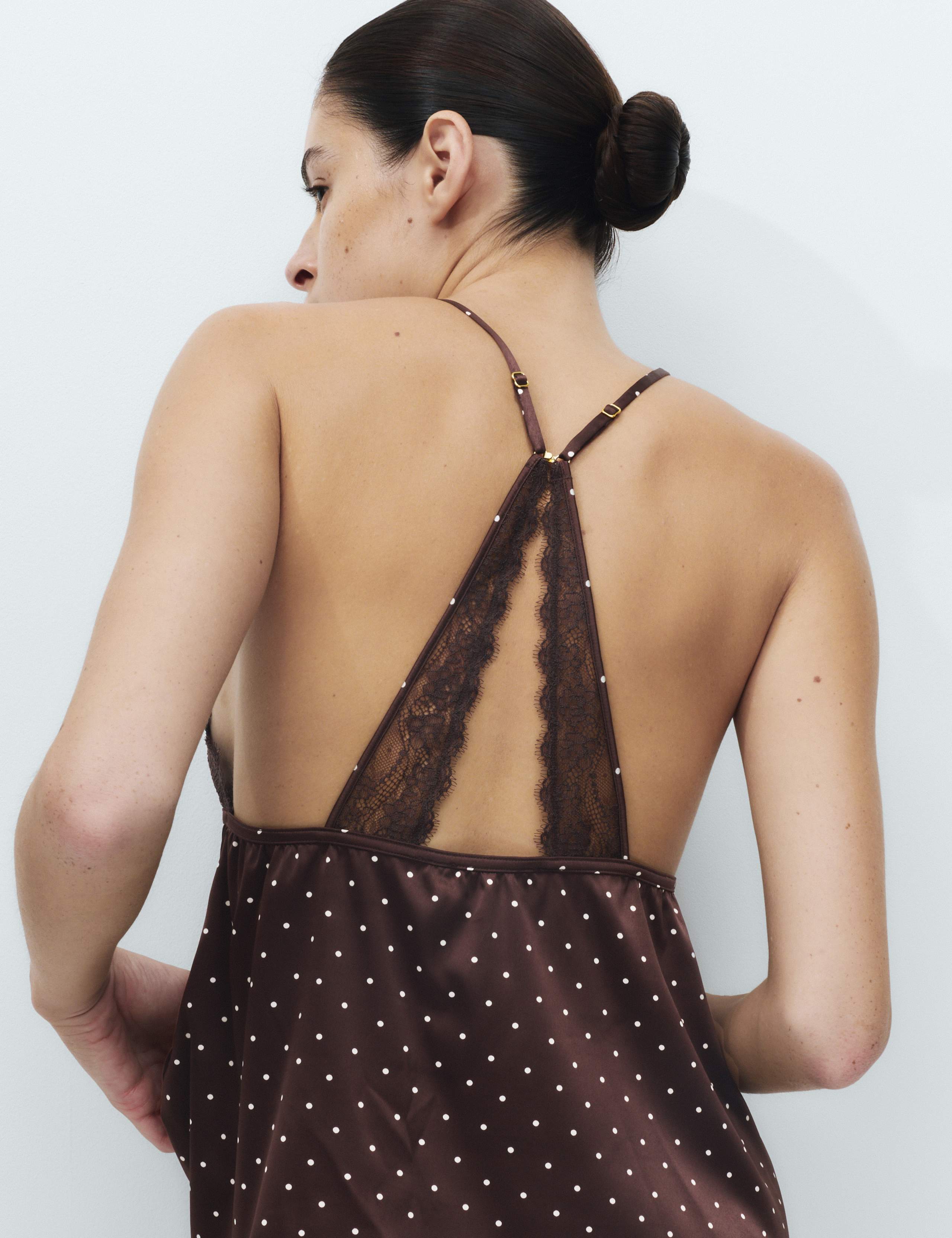 Satin Spot Lace Cami 4 of 6