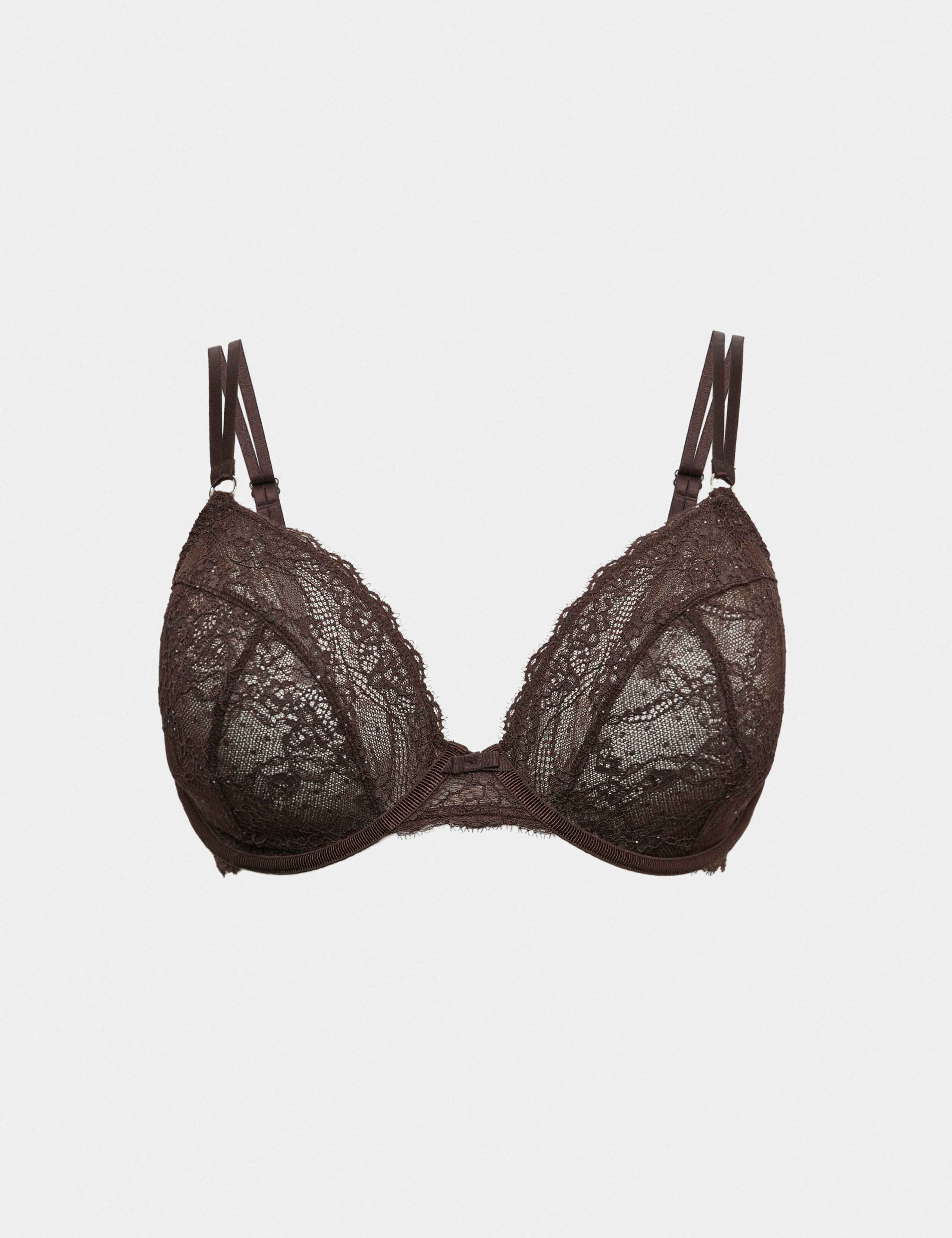 Non Padded Lace Plunge Bra F+ 2 of 6