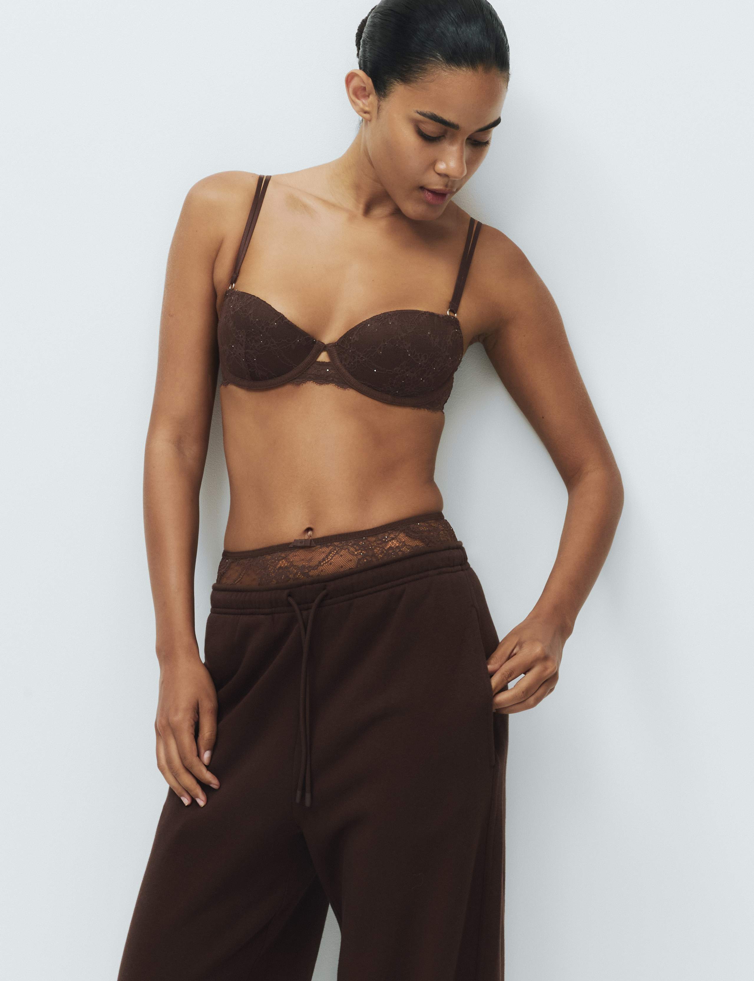 Ida Padded Lace Wired Balcony Bra A-E 1 of 7