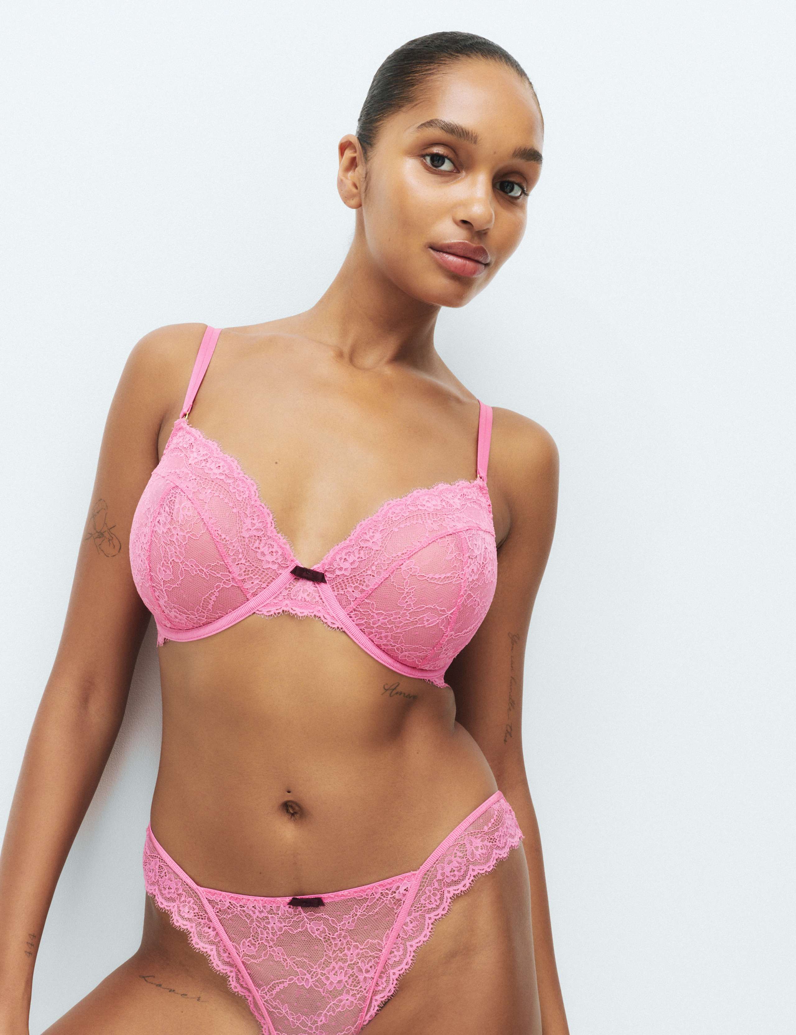 Ida Lace Non Padded Wired Plunge Bra F-H 1 of 5