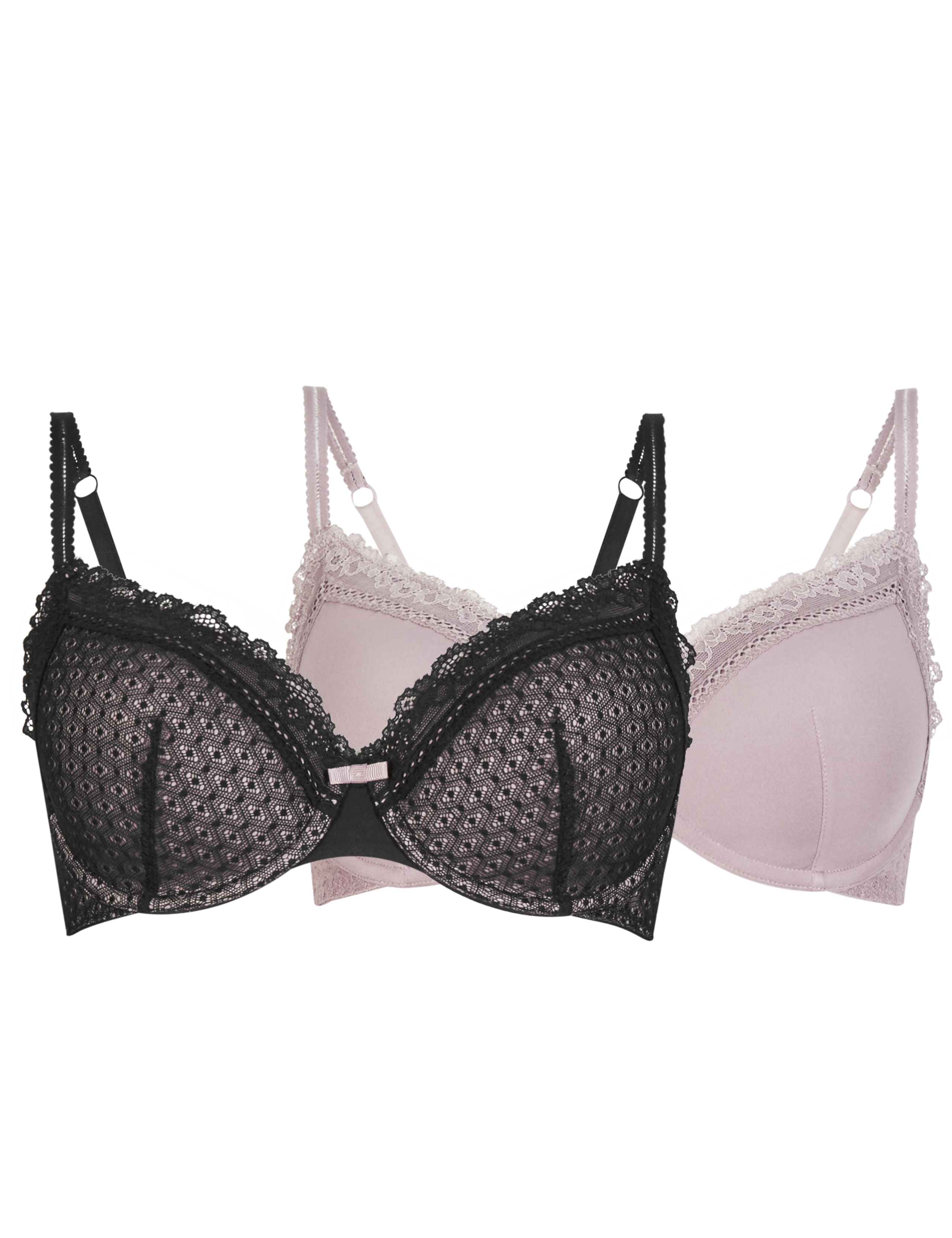 2 Pack Textured Padded Full Cup Bra A-DD 5 of 5