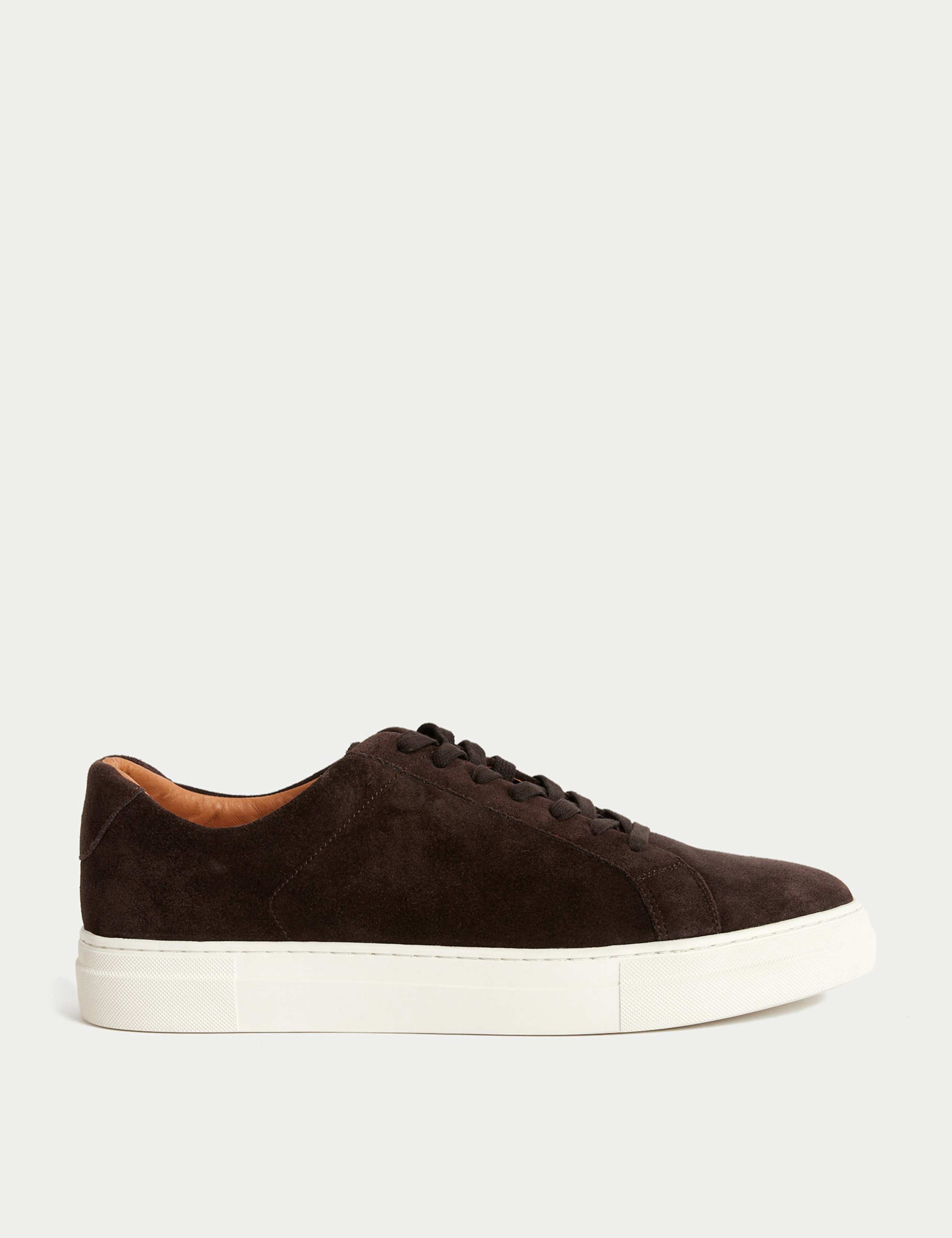 Suede Lace Up Trainers with Freshfeet™ 1 of 4