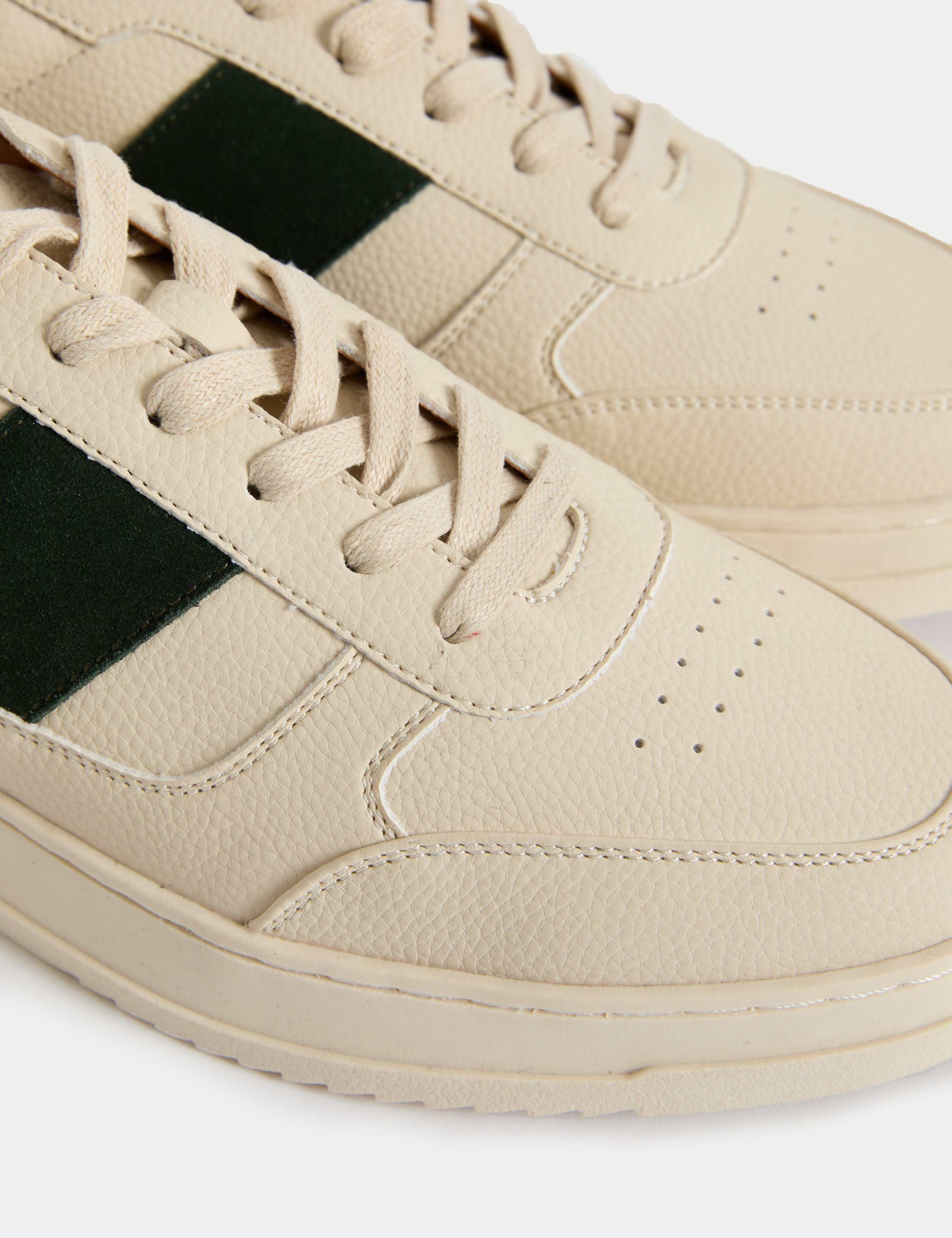 Lace Up Retro Court Trainers 3 of 4