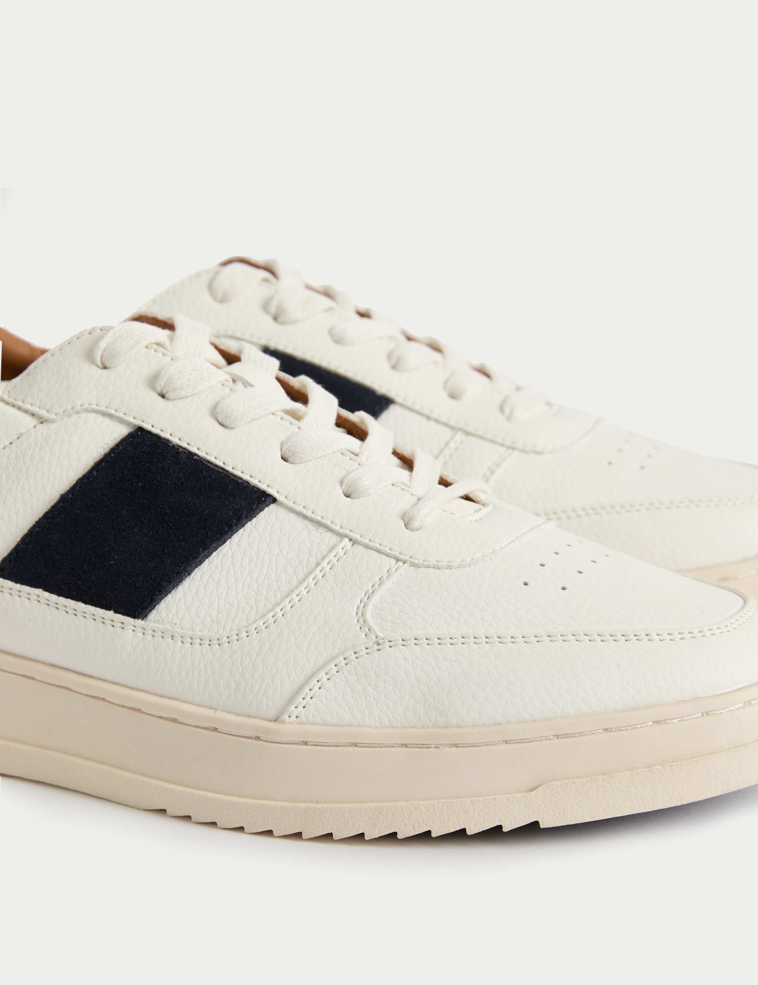 Lace Up Retro Court Trainers 3 of 4