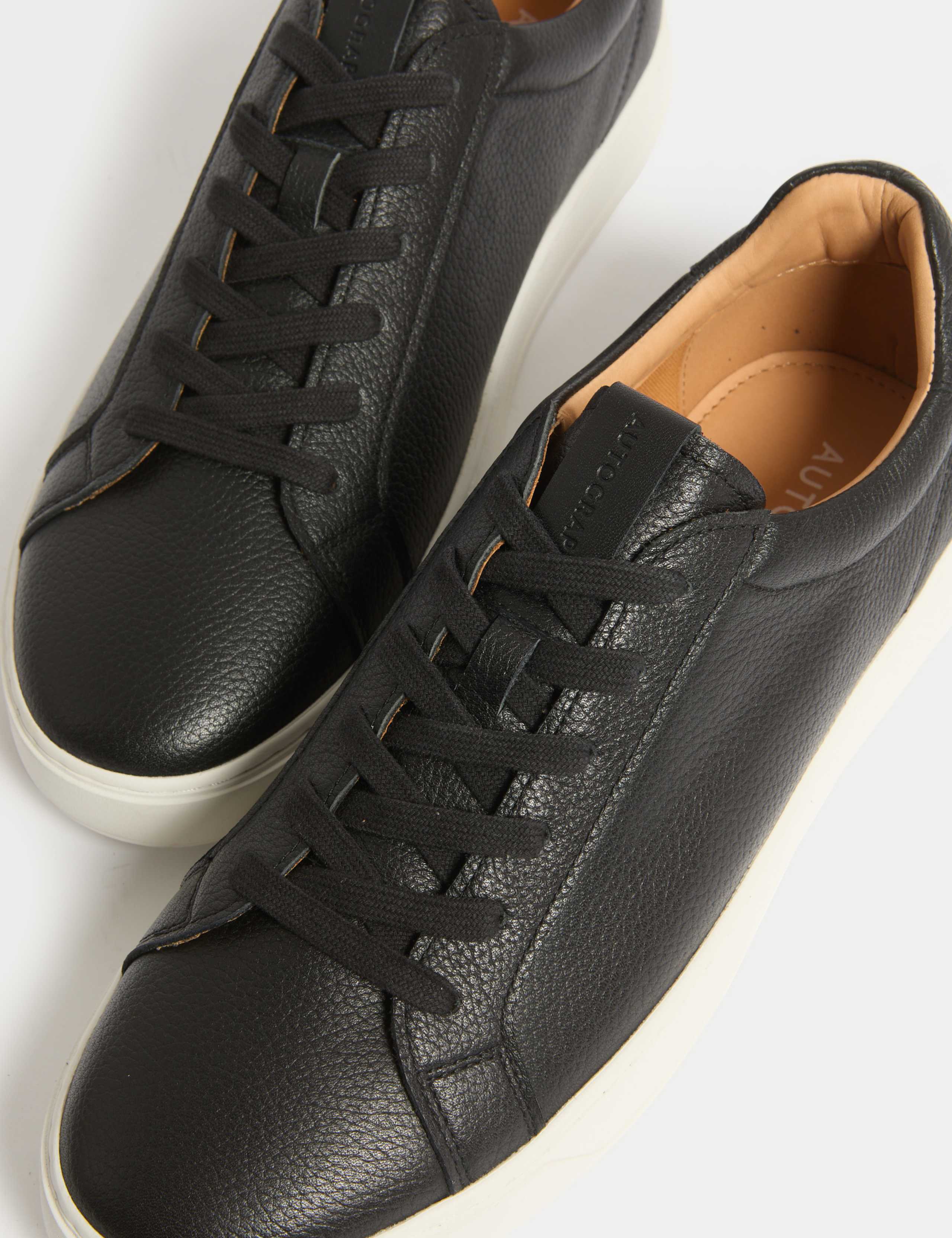Wide Fit Leather Lace up Trainers 3 of 4