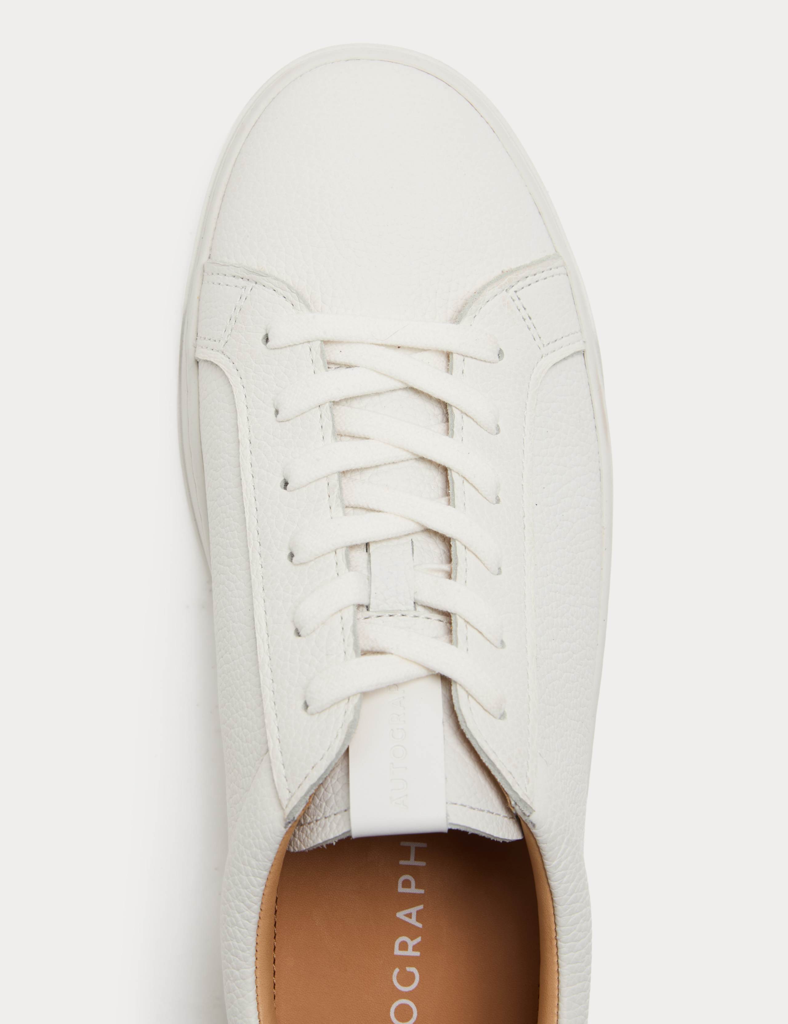 Wide Fit Leather Lace up Trainers 3 of 3