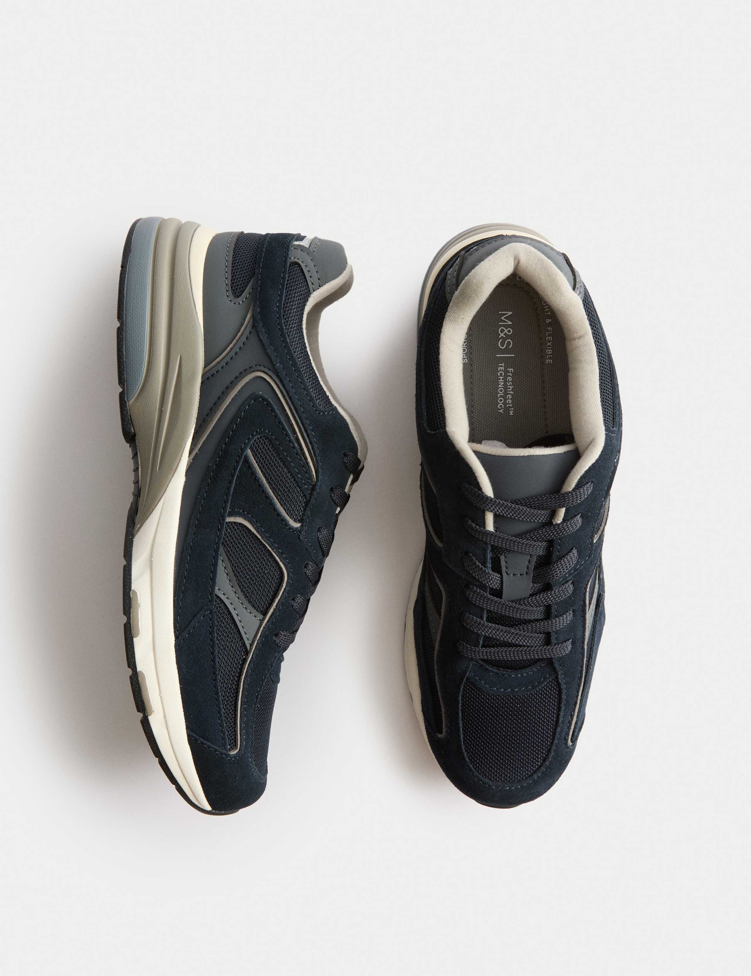 Suede Lace Up Trainers 1 of 4