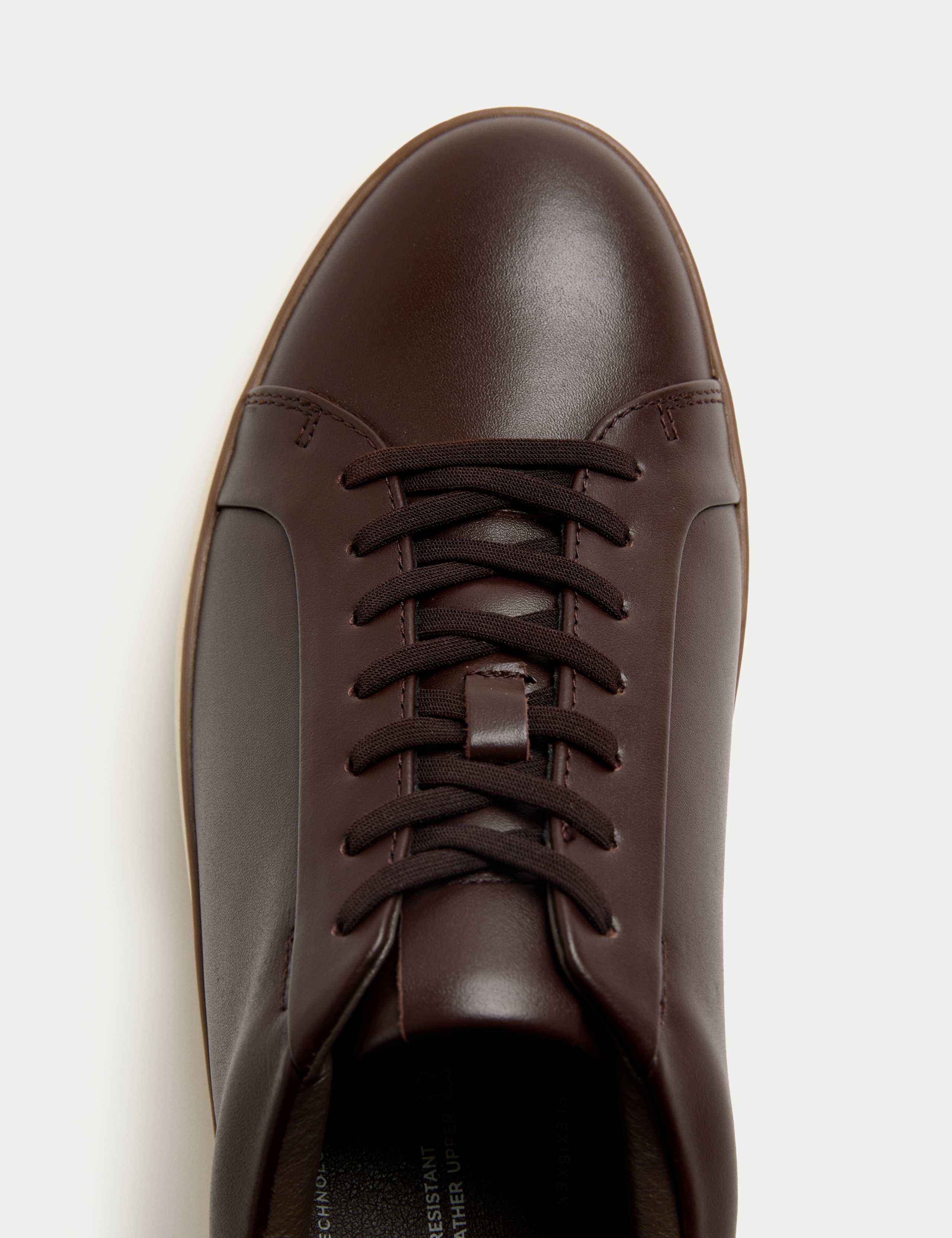 Leather Shower Resistant Lace-Up Trainers 2 of 3