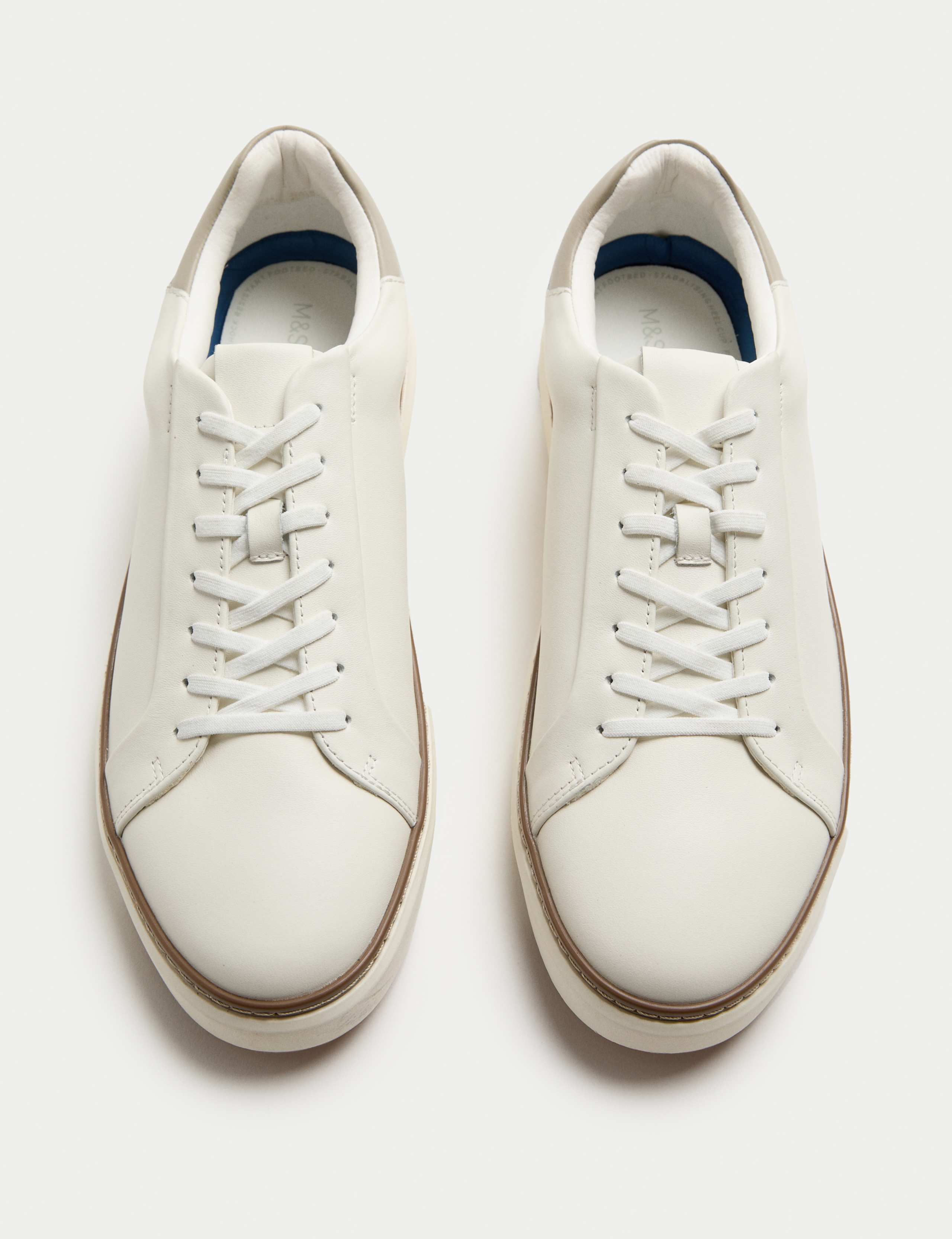 Leather Shower Resistant Lace-Up Trainers 2 of 3