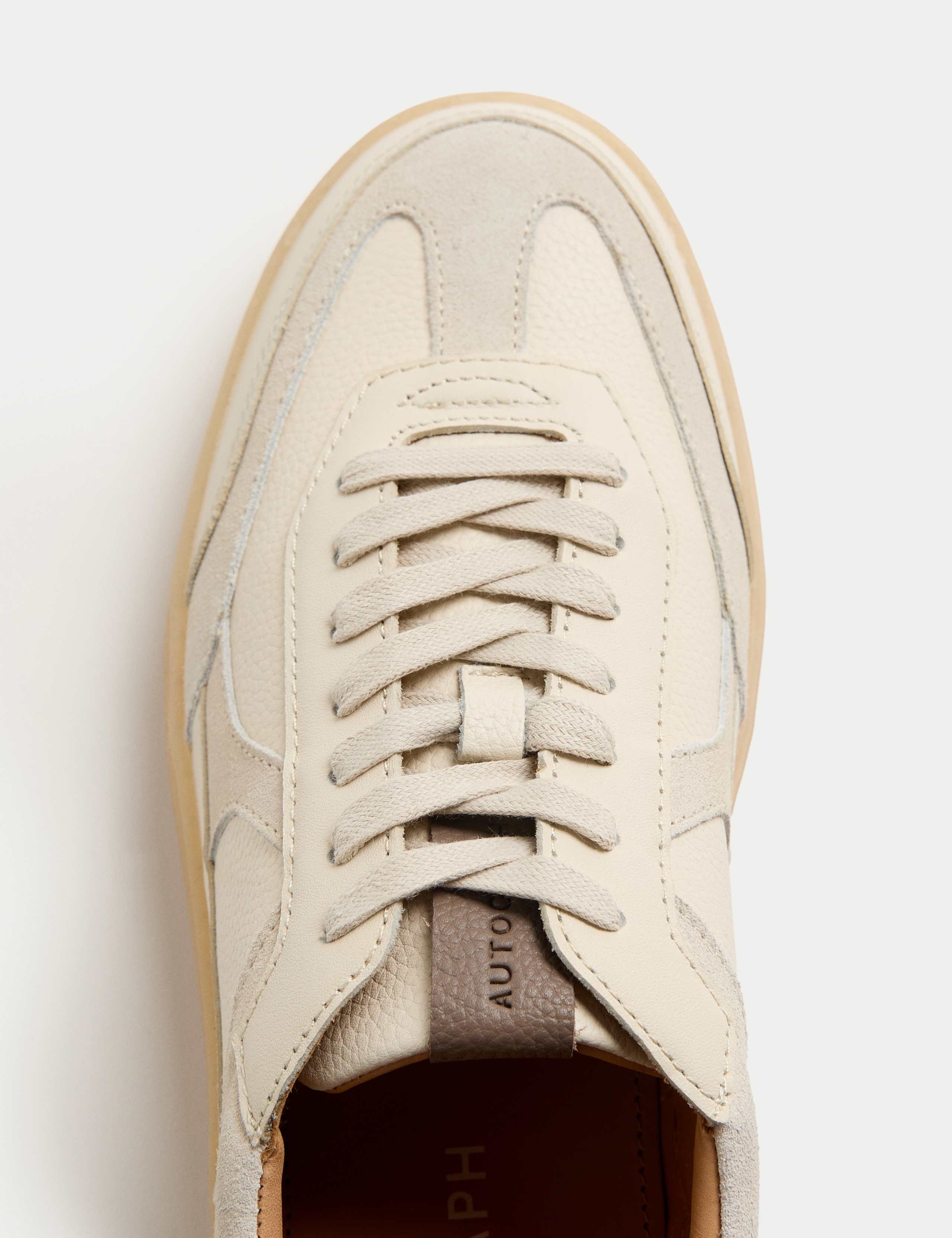 Leather & Suede Lace Up Trainers 2 of 4