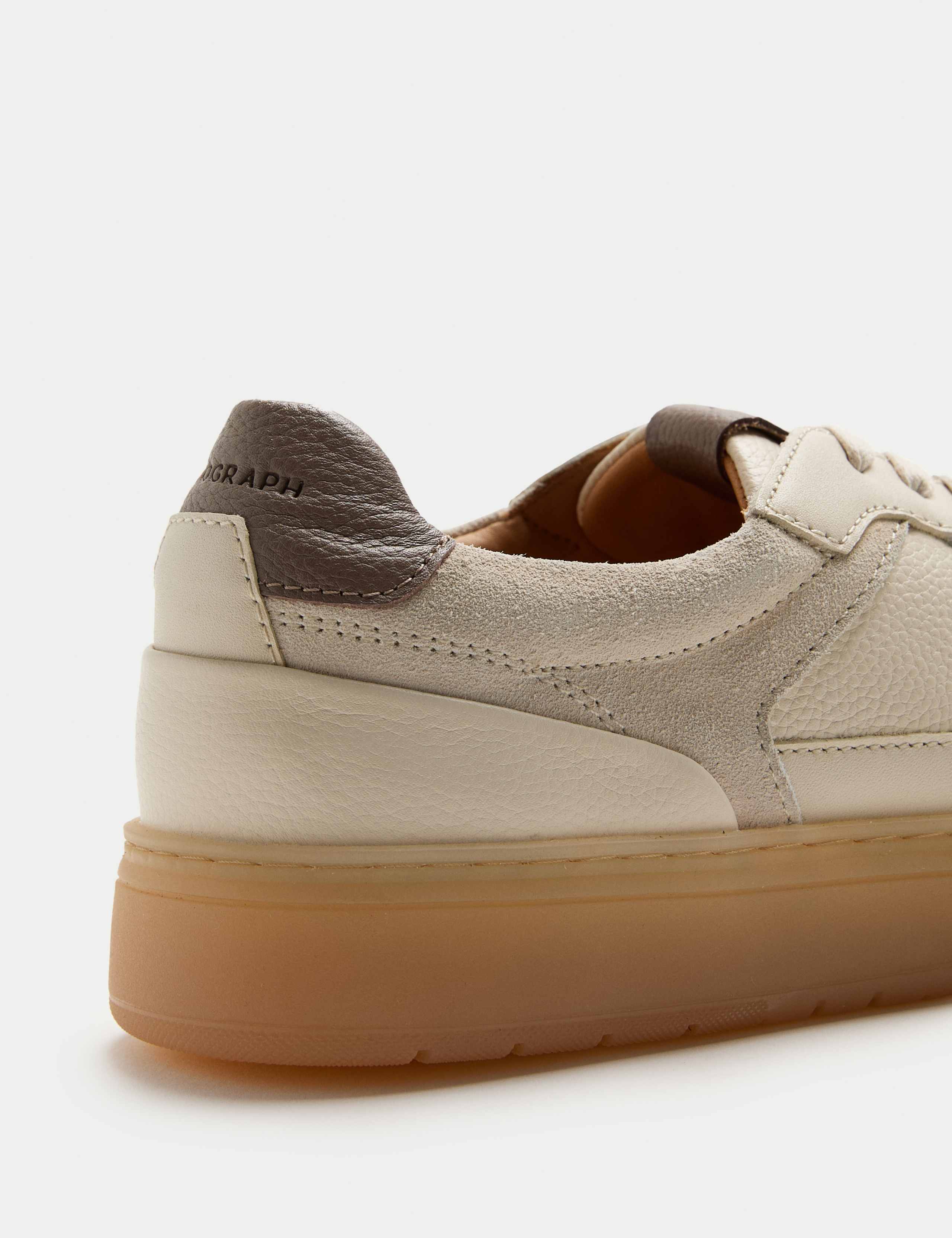 Leather & Suede Lace Up Trainers 3 of 4