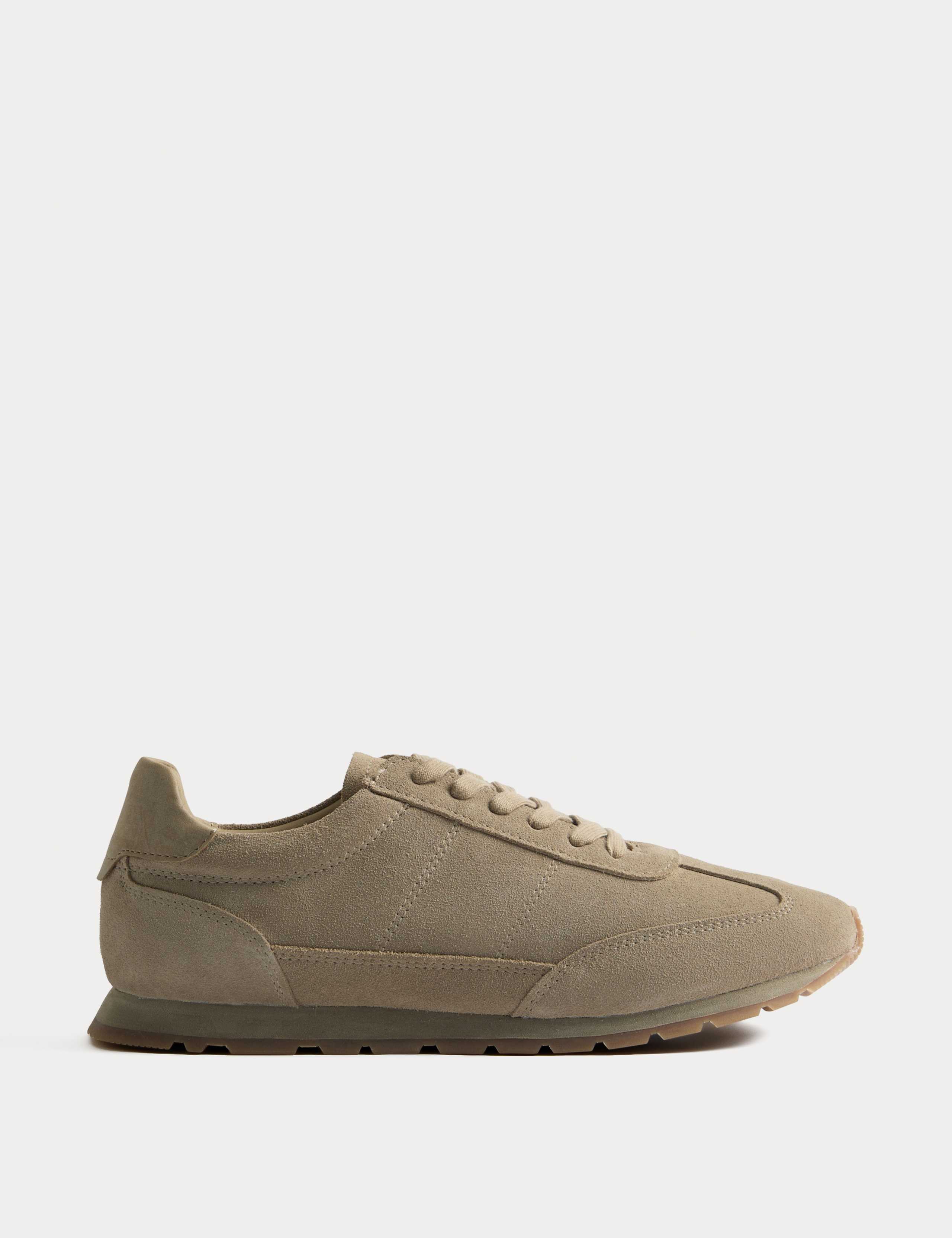 Suede Lace Up Runner Trainers 1 of 3
