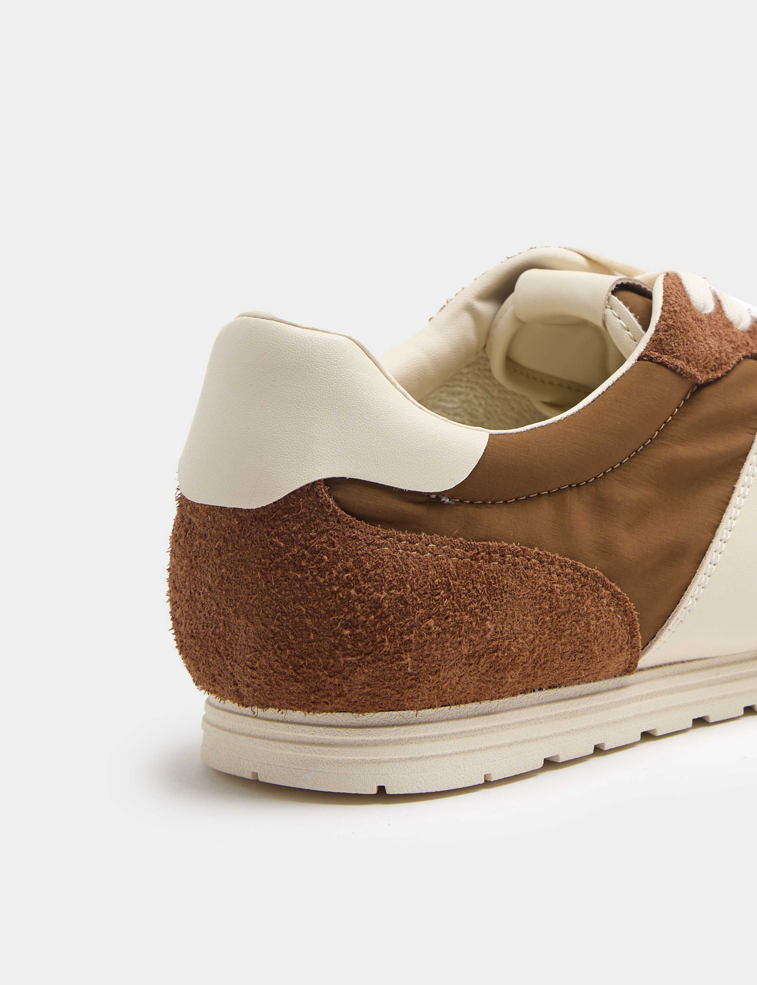 Slim Line Leather Mix Runner Trainers 3 of 3