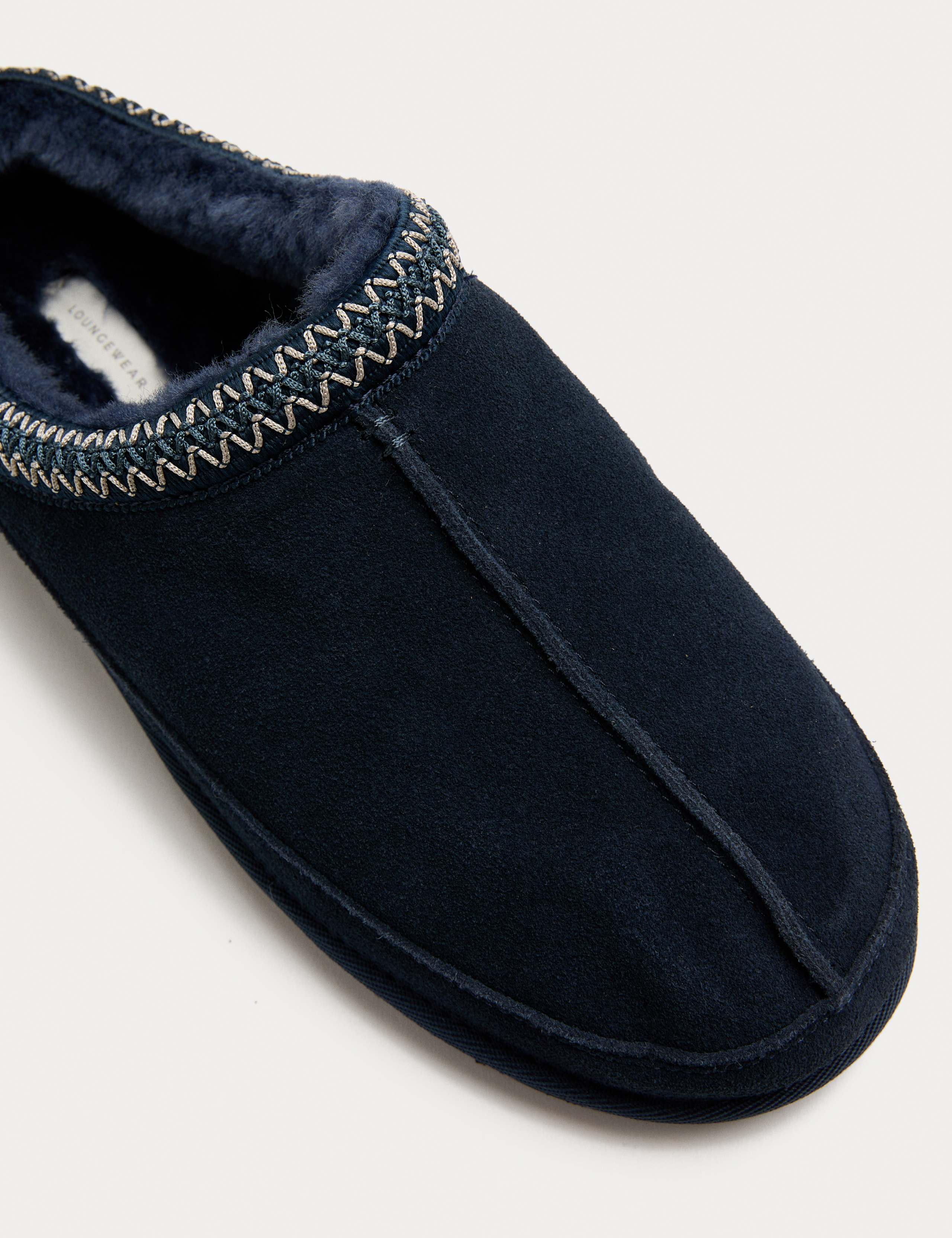Suede Collared Embroidered Mule Slippers 3 of 3