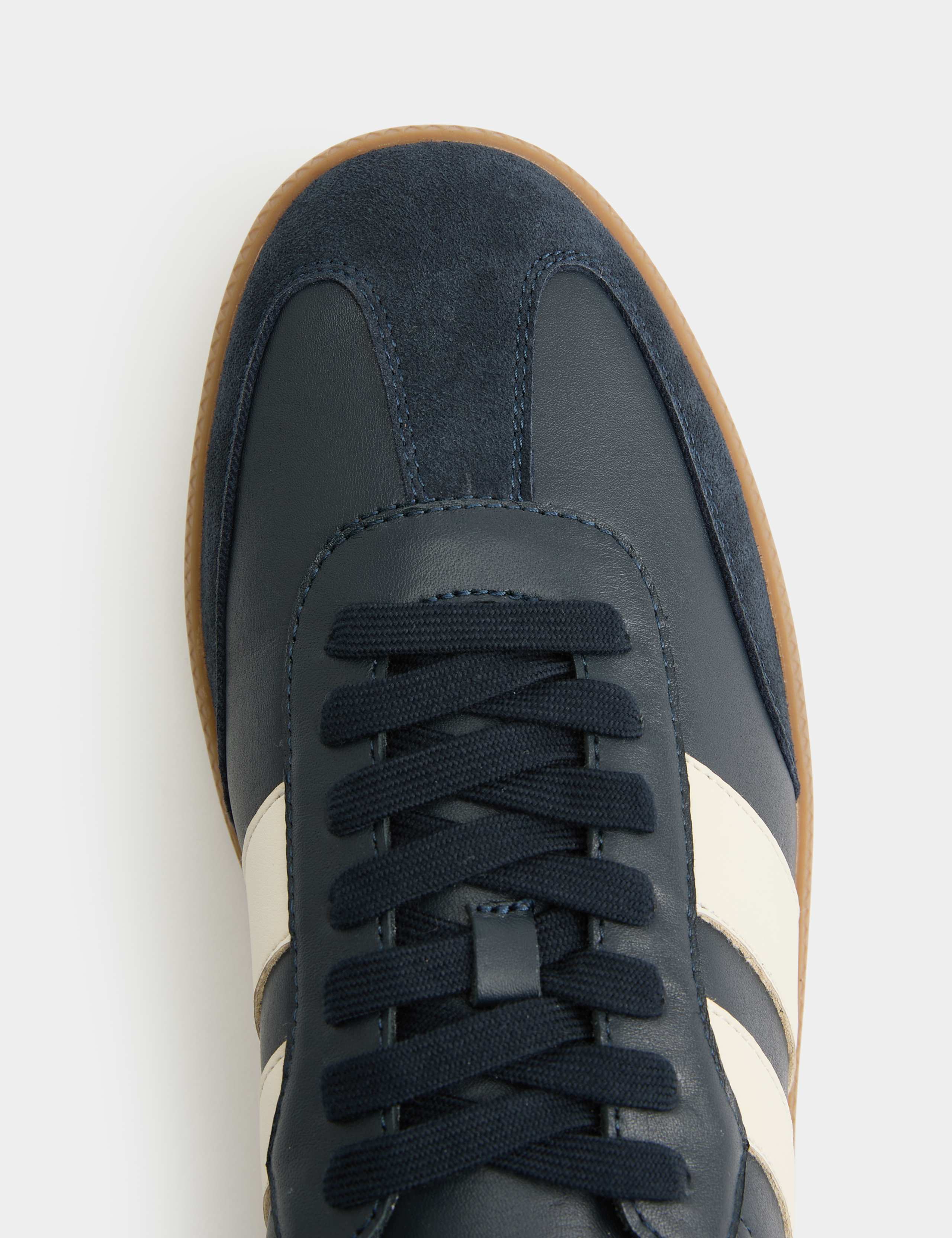 Leather Retro Gum Sole Lace Up Trainers 3 of 3