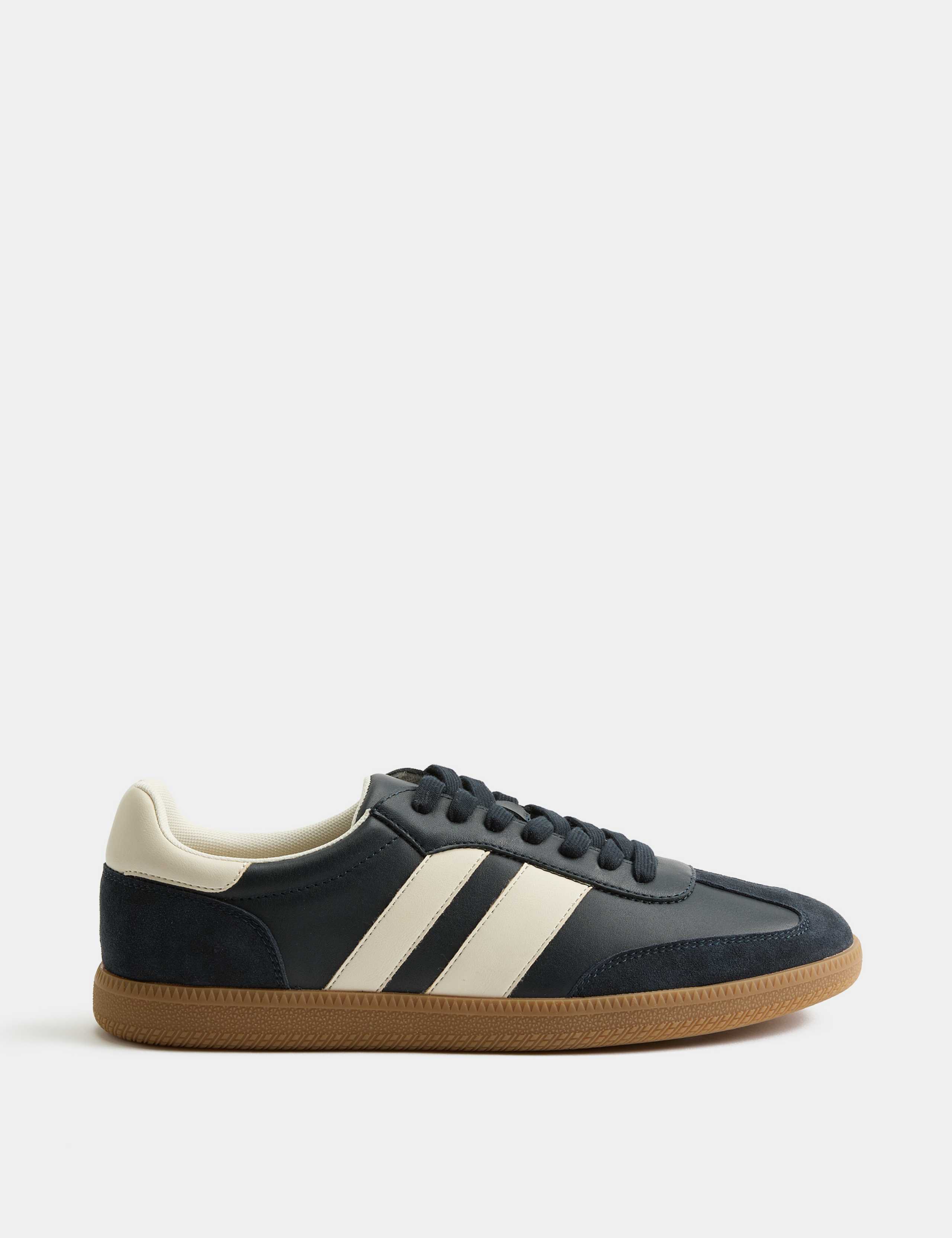 Leather Retro Gum Sole Lace Up Trainers 2 of 3