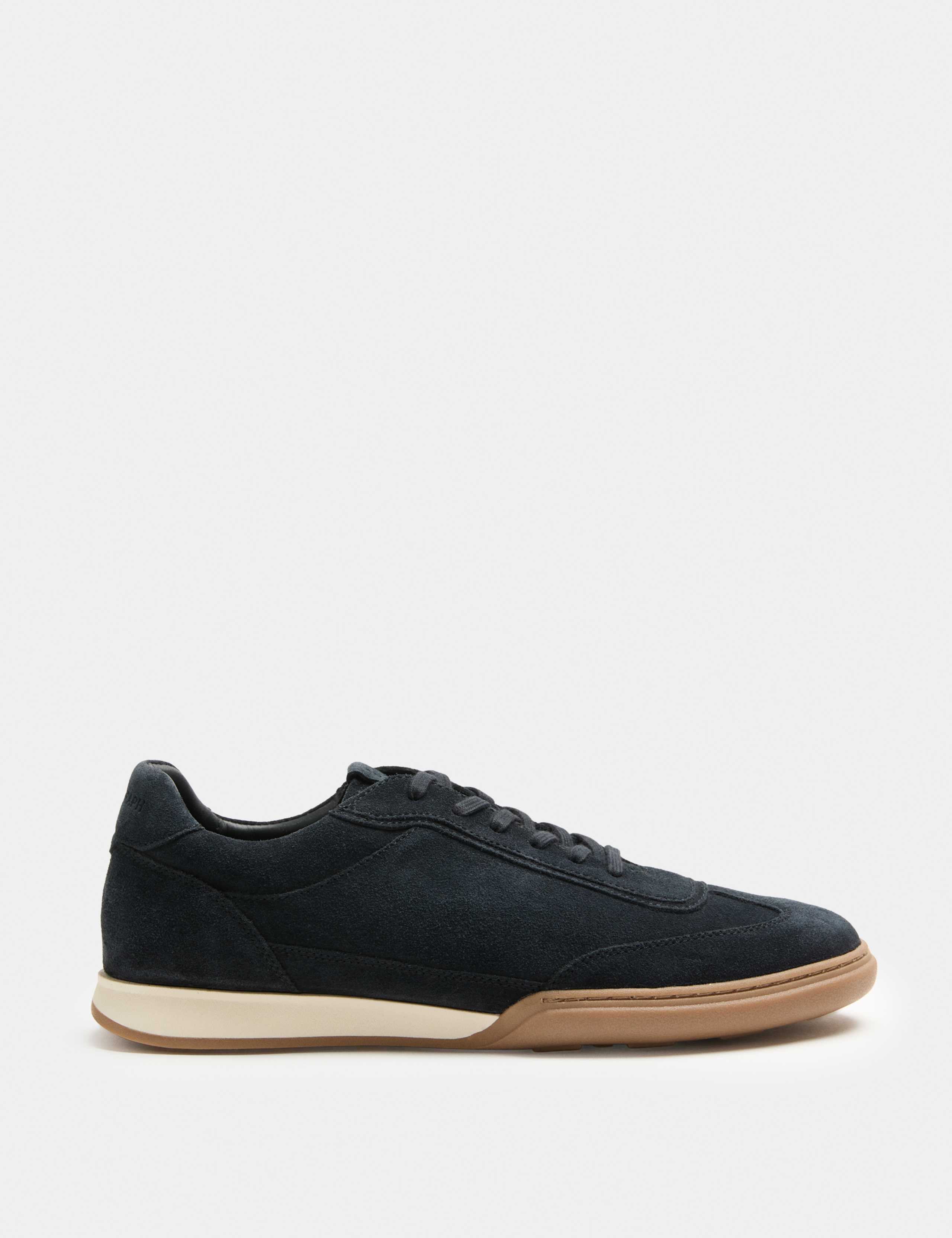 Suede Contrast Sole Lace Up Trainers 2 of 3