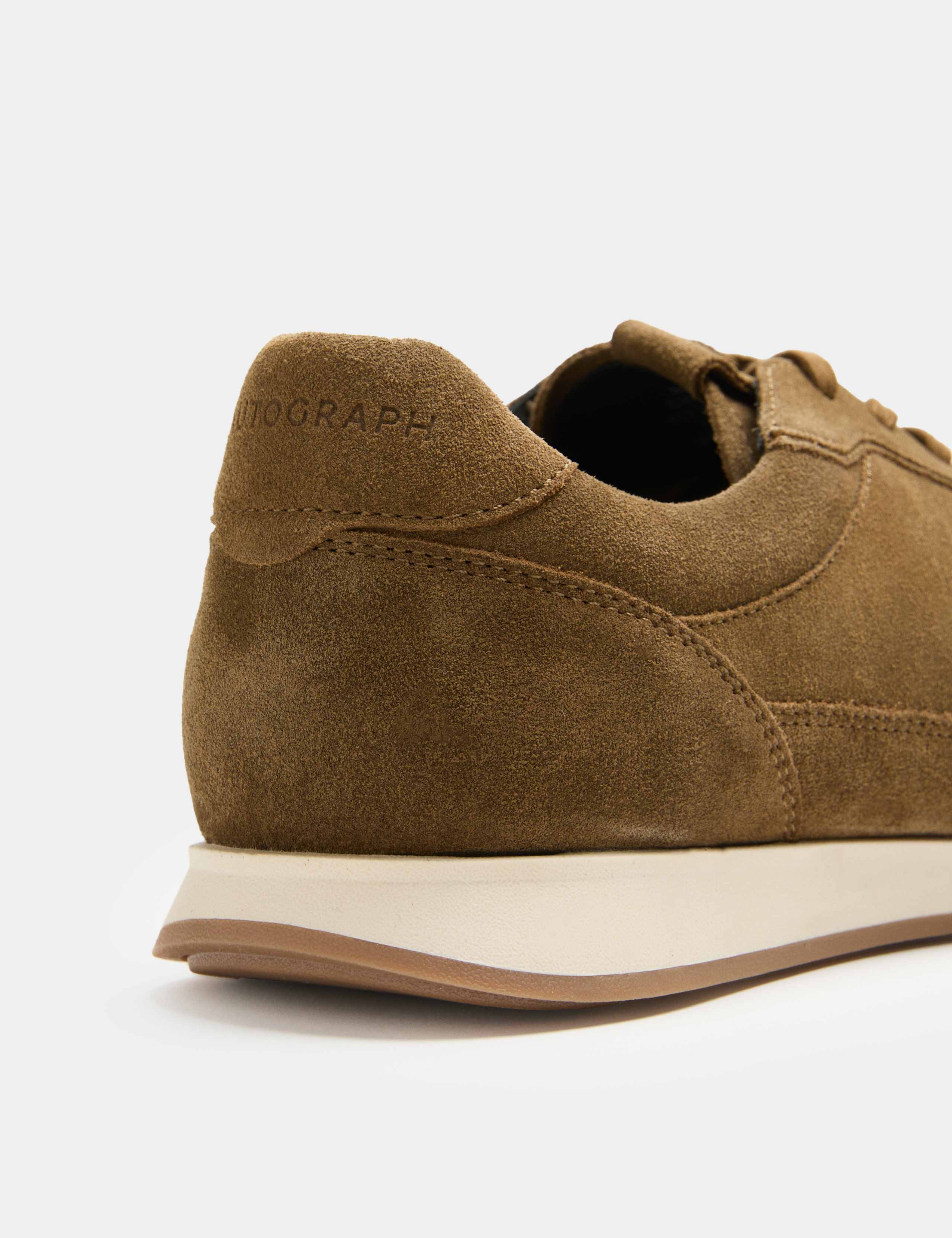Suede Contrast Sole Lace Up Trainers 3 of 3