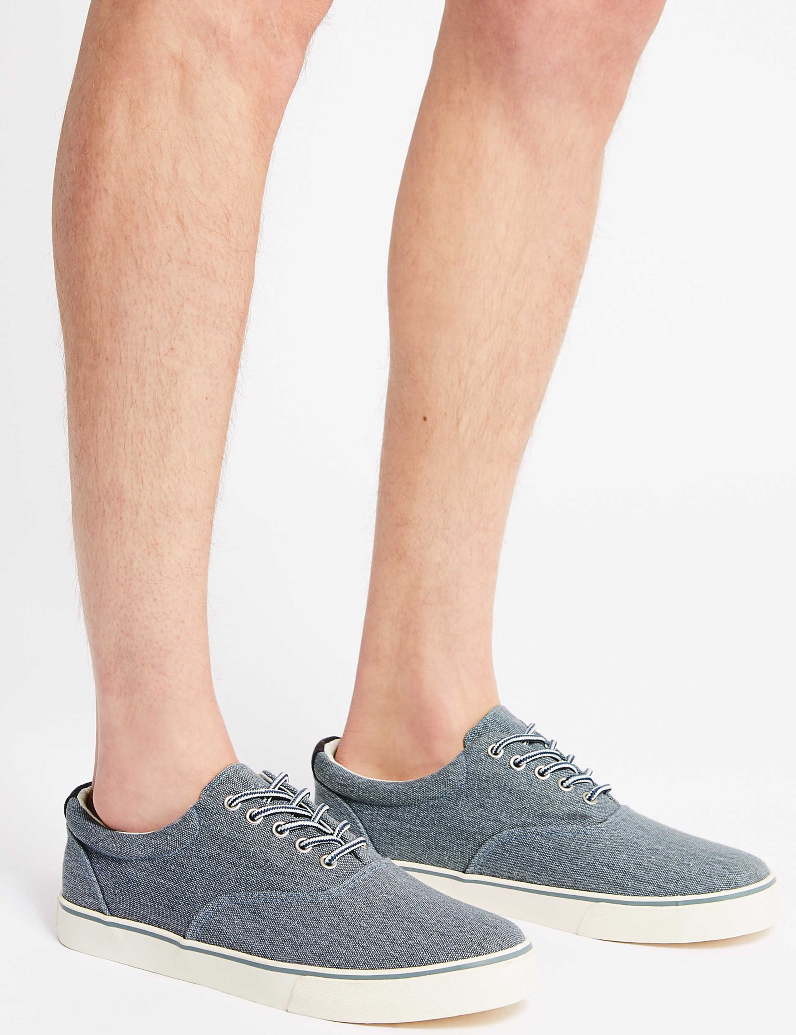 Extra Wide Fit Canvas Lace-up Pump Shoes 1 of 6