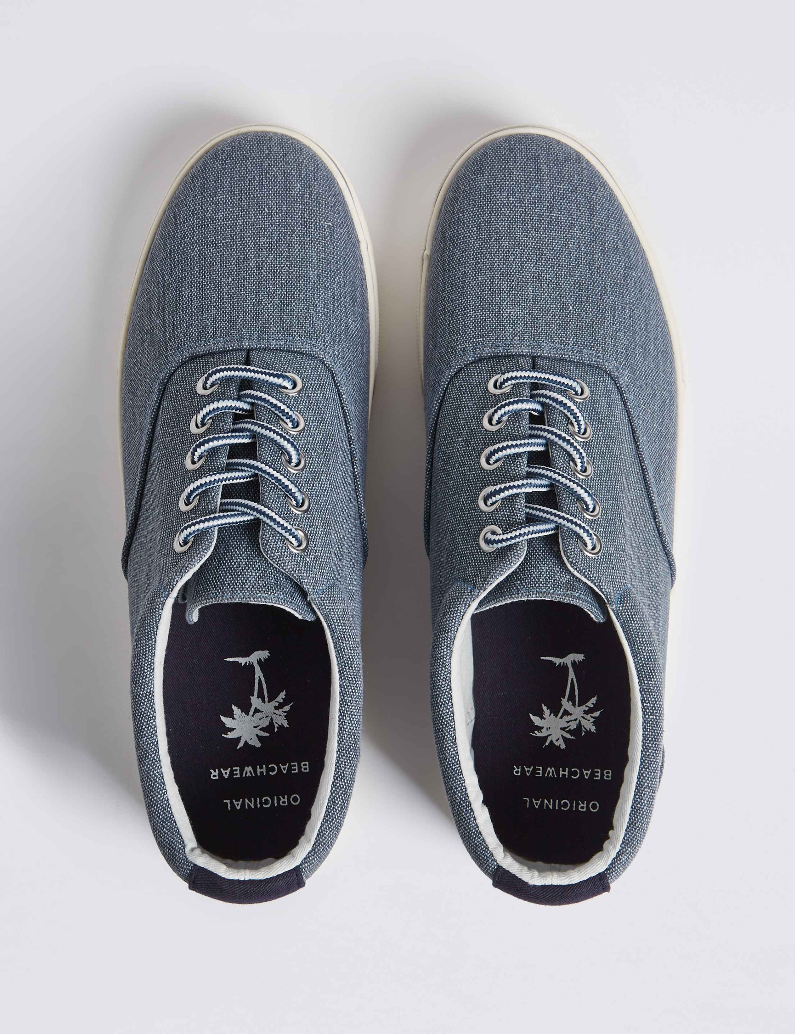 Extra Wide Fit Canvas Lace-up Pump Shoes 4 of 6