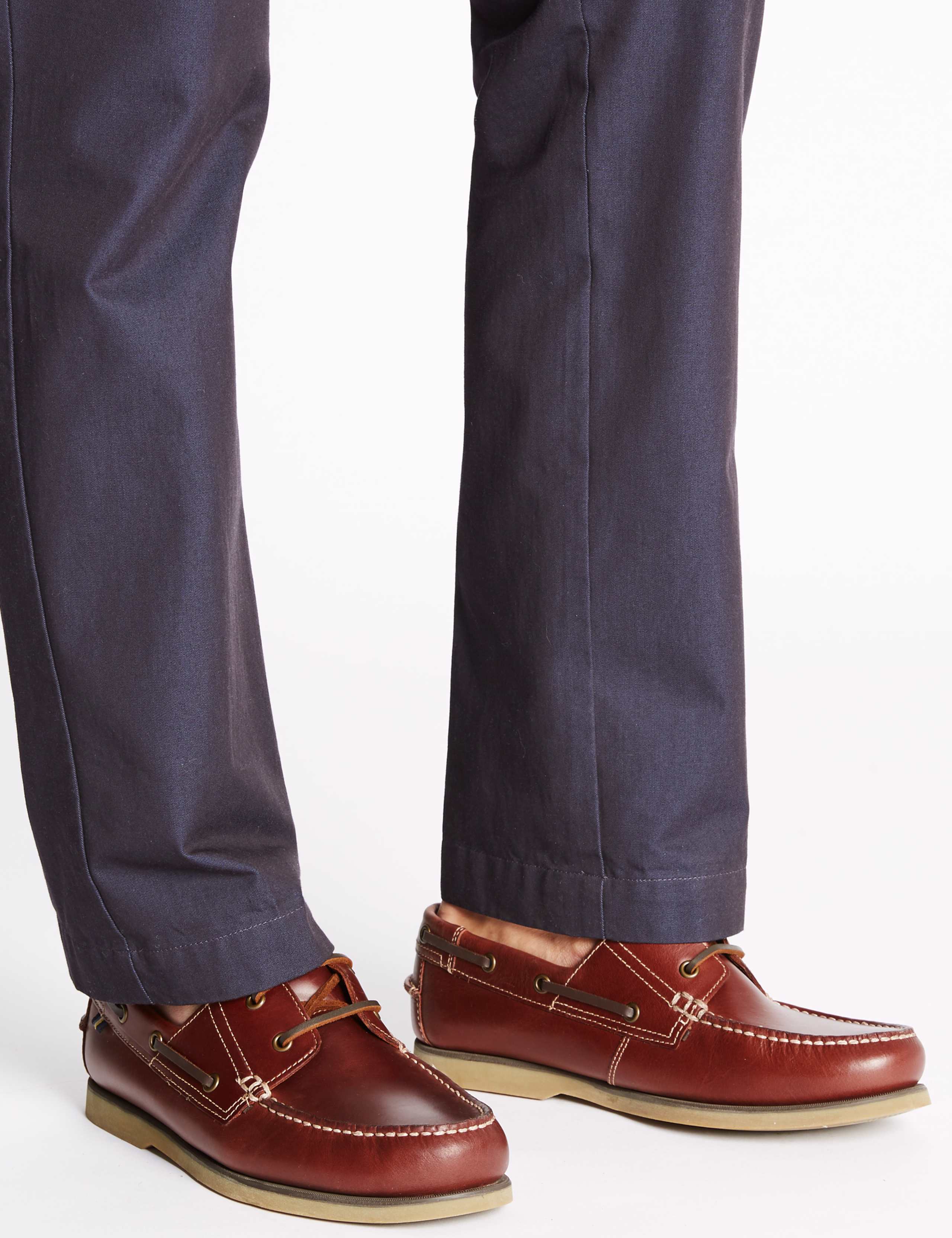 Big & Tall Leather Lace-up Boat Shoes 1 of 5