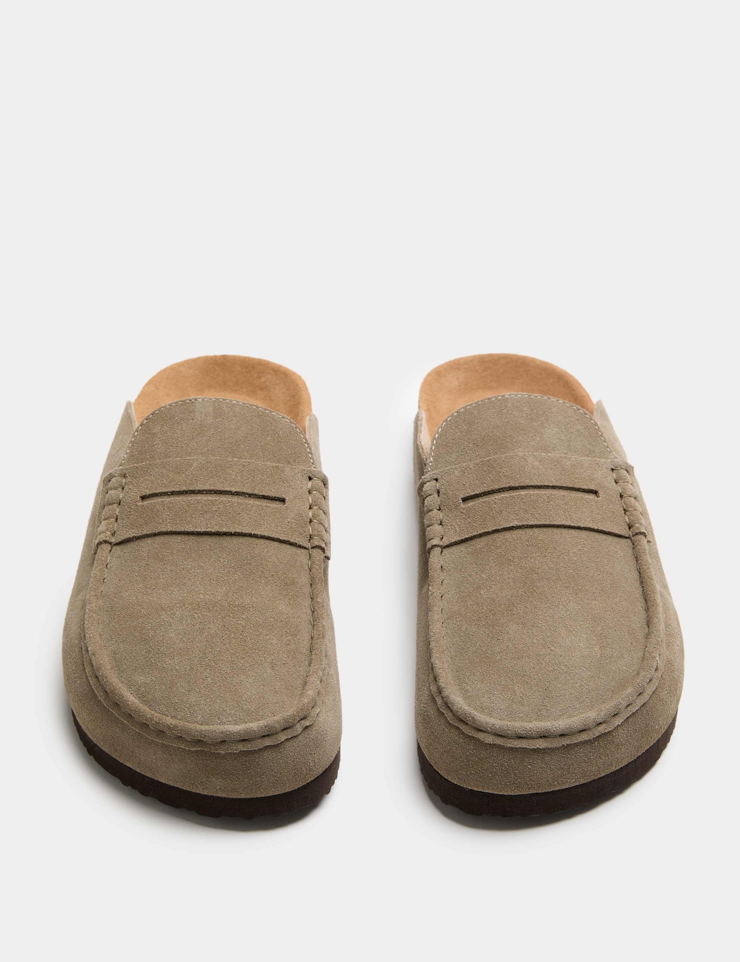 Suede Saddle Loafer Corkbed Mules 1 of 3