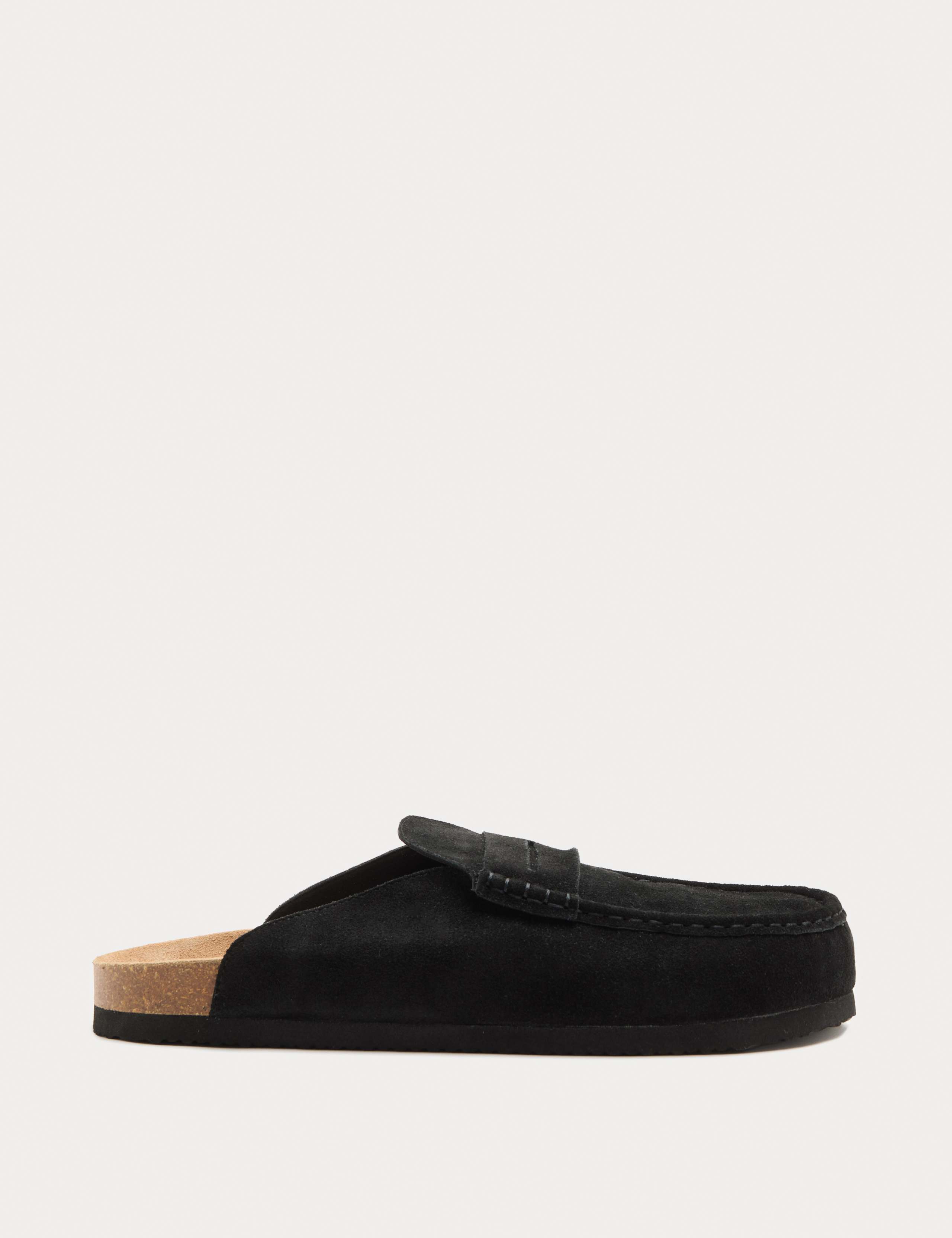 Suede Saddle Loafer Corkbed Mules 2 of 3