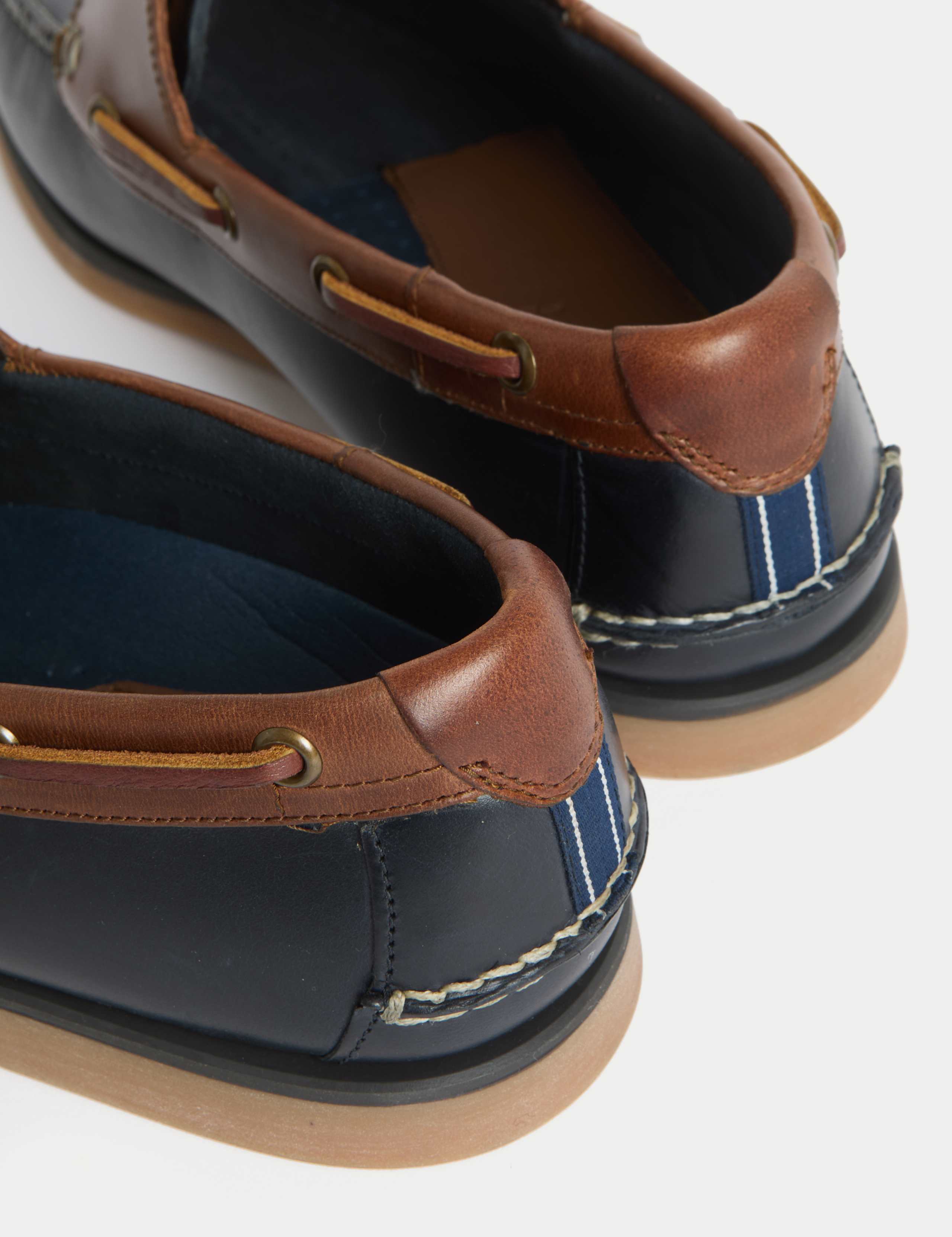 Wide Fit Leather Boat Shoes 3 of 4