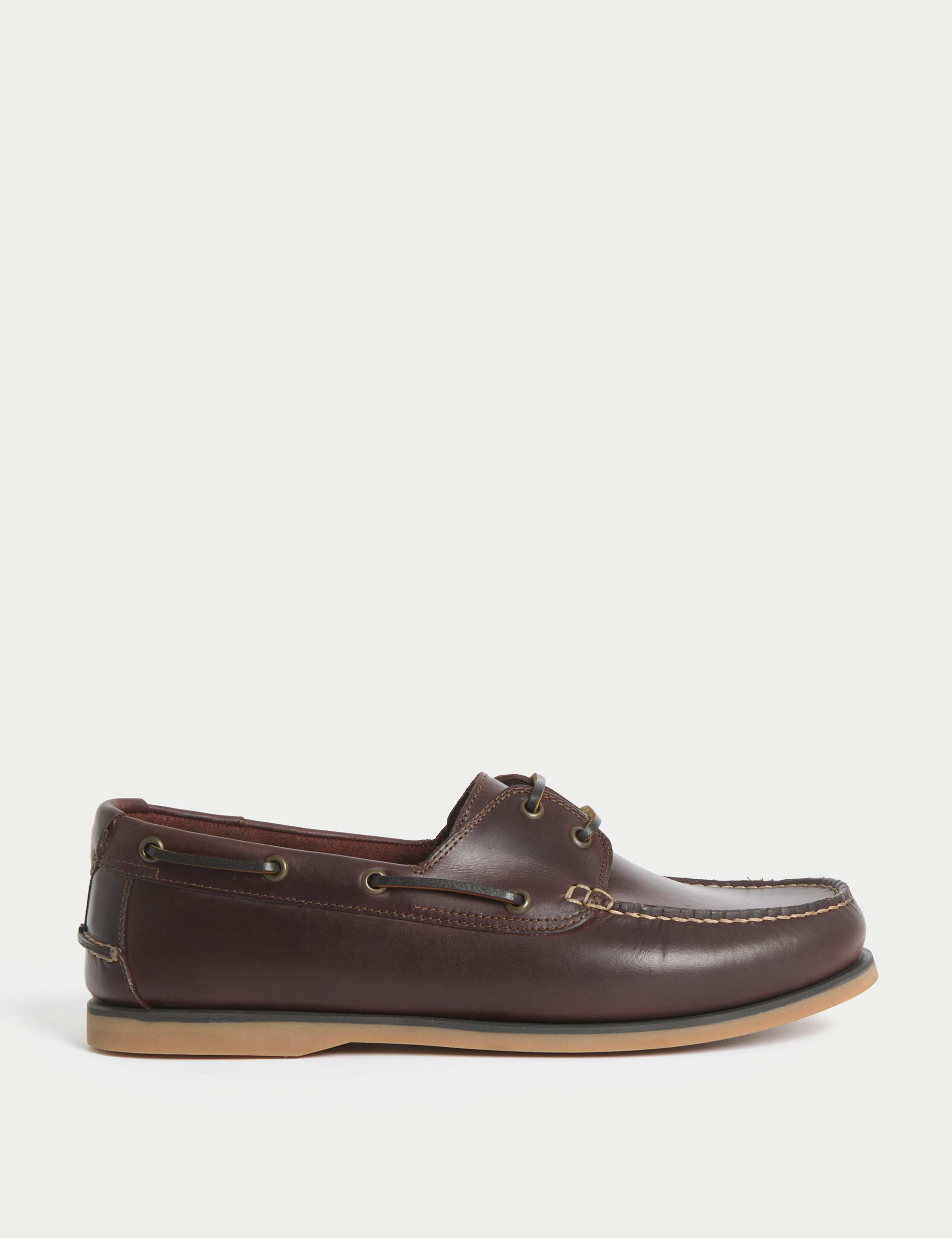 Wide Fit Leather Boat Shoes 1 of 4