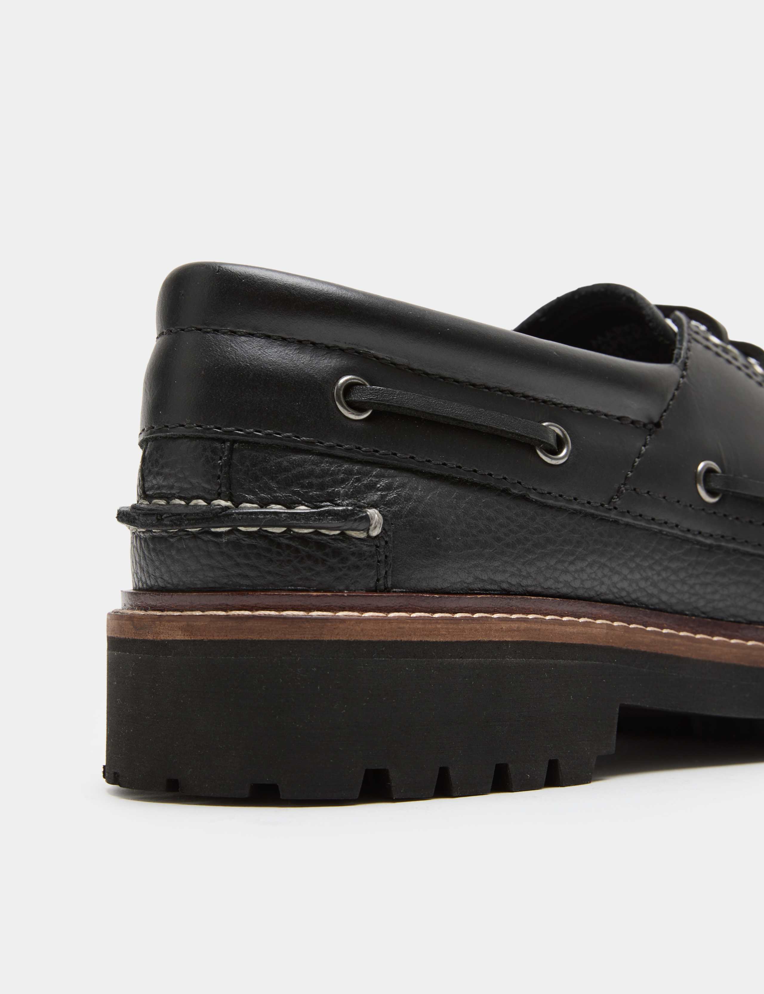 Chunky Sole Leather Deck Shoes 3 of 4