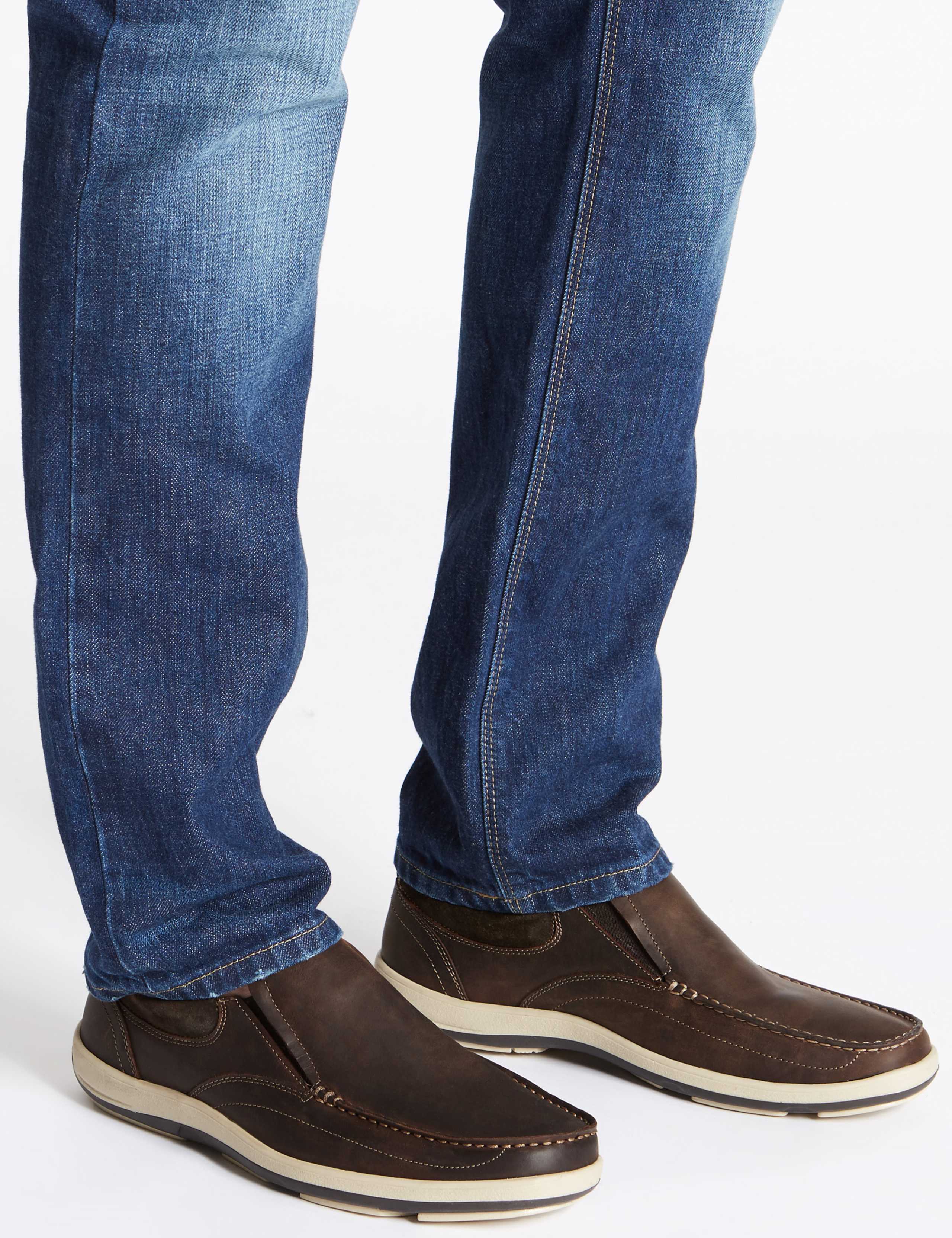 Leather Waxy Slip-on Shoes with Airflex™ 1 of 6