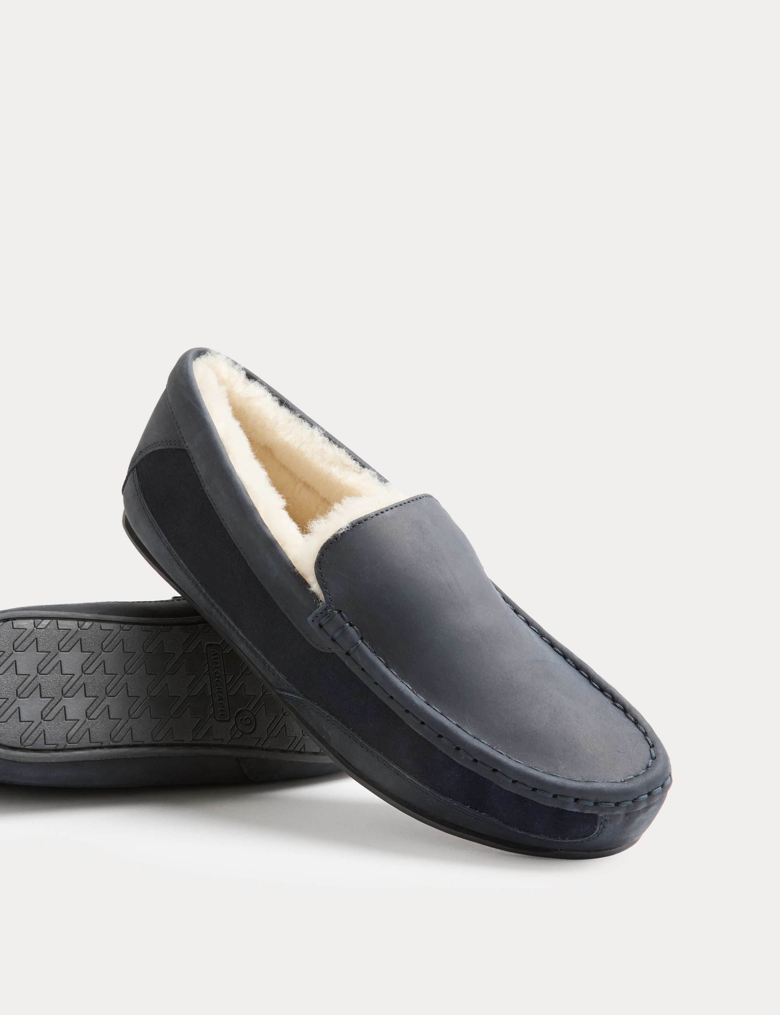 Leather Shearling Freshfeet™ Moccasin Slippers 2 of 3