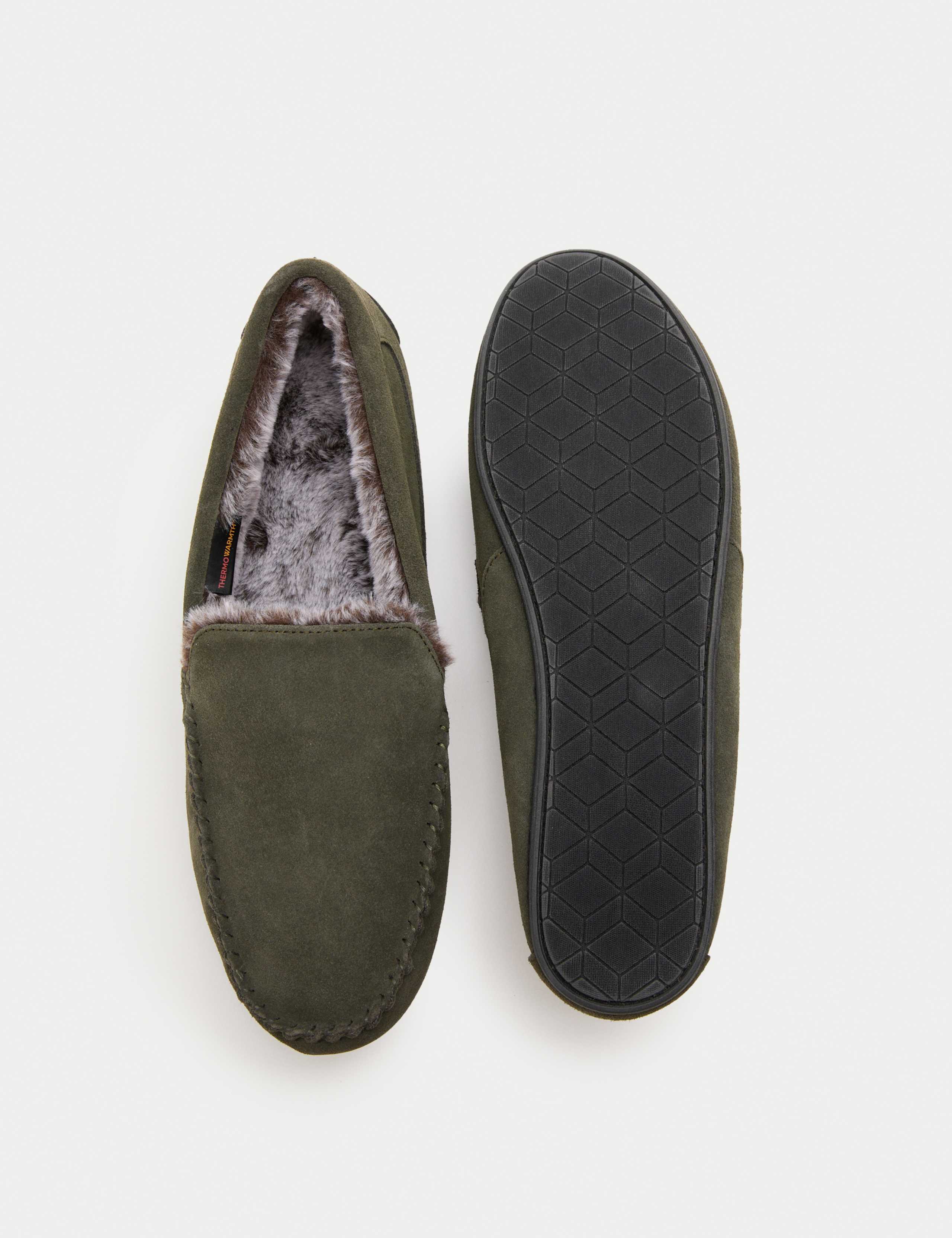 Suede Fleece Lined Moccasin Slippers 2 of 4