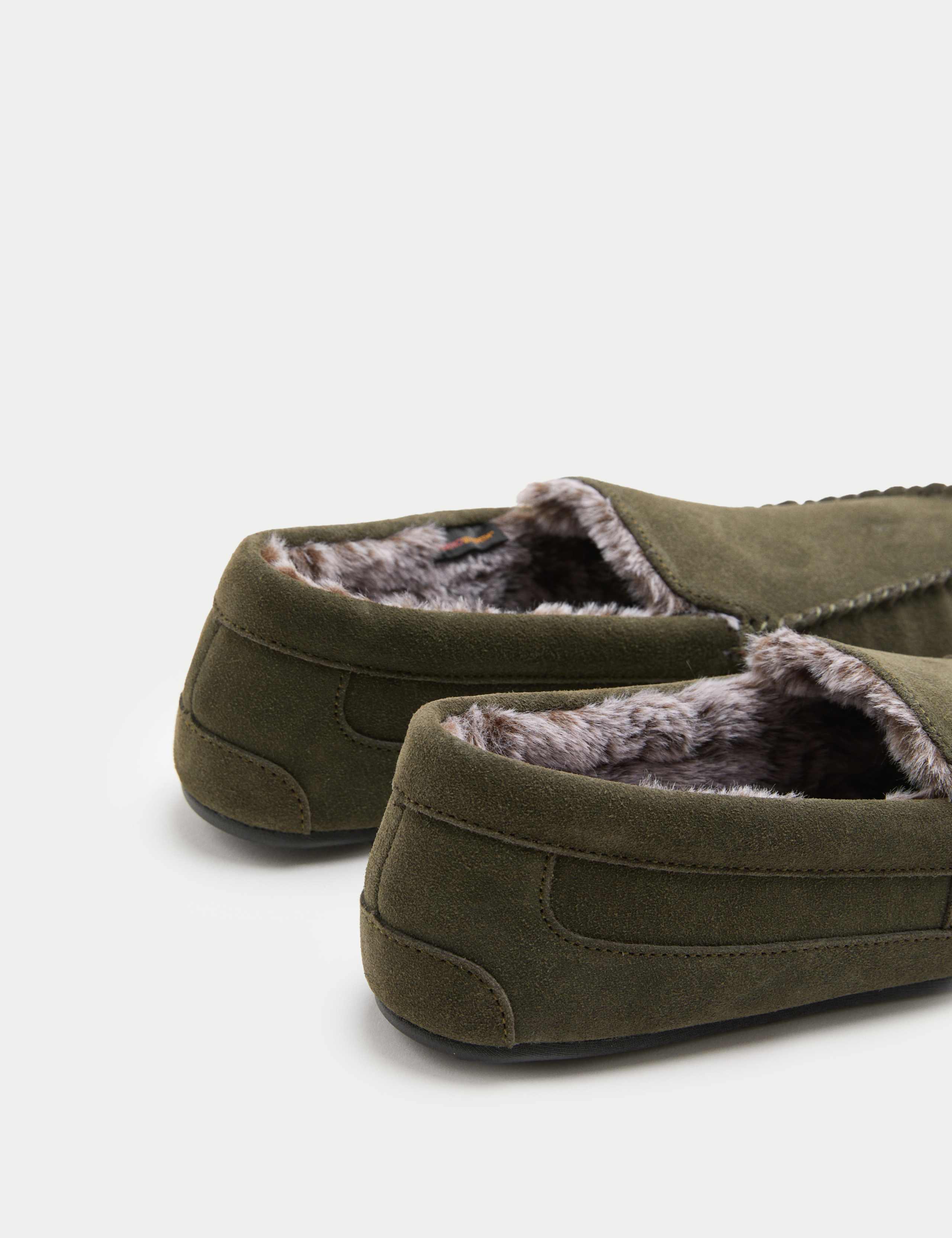 Suede Fleece Lined Moccasin Slippers 3 of 4