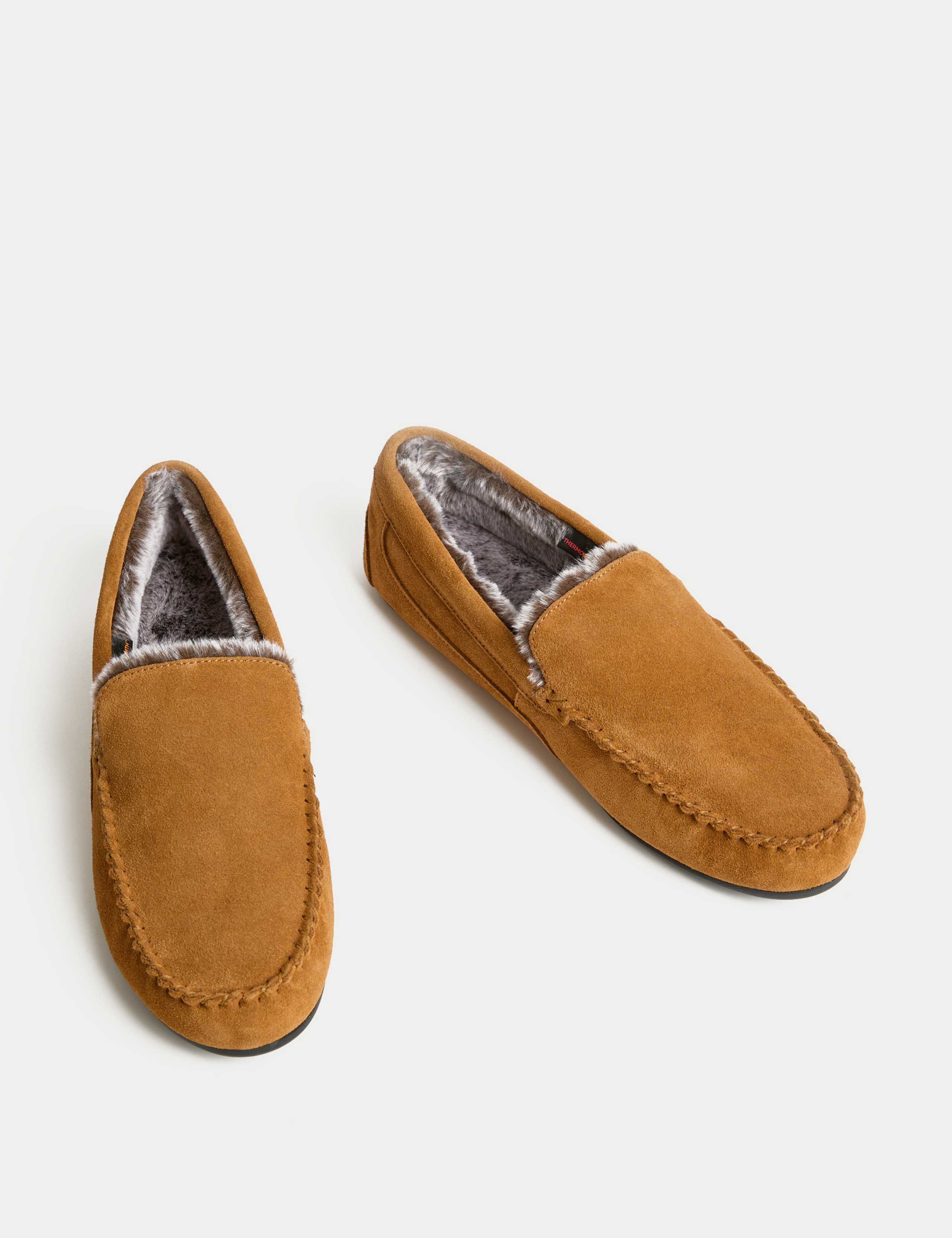 Suede Fleece Lined Moccasin Slippers 2 of 4