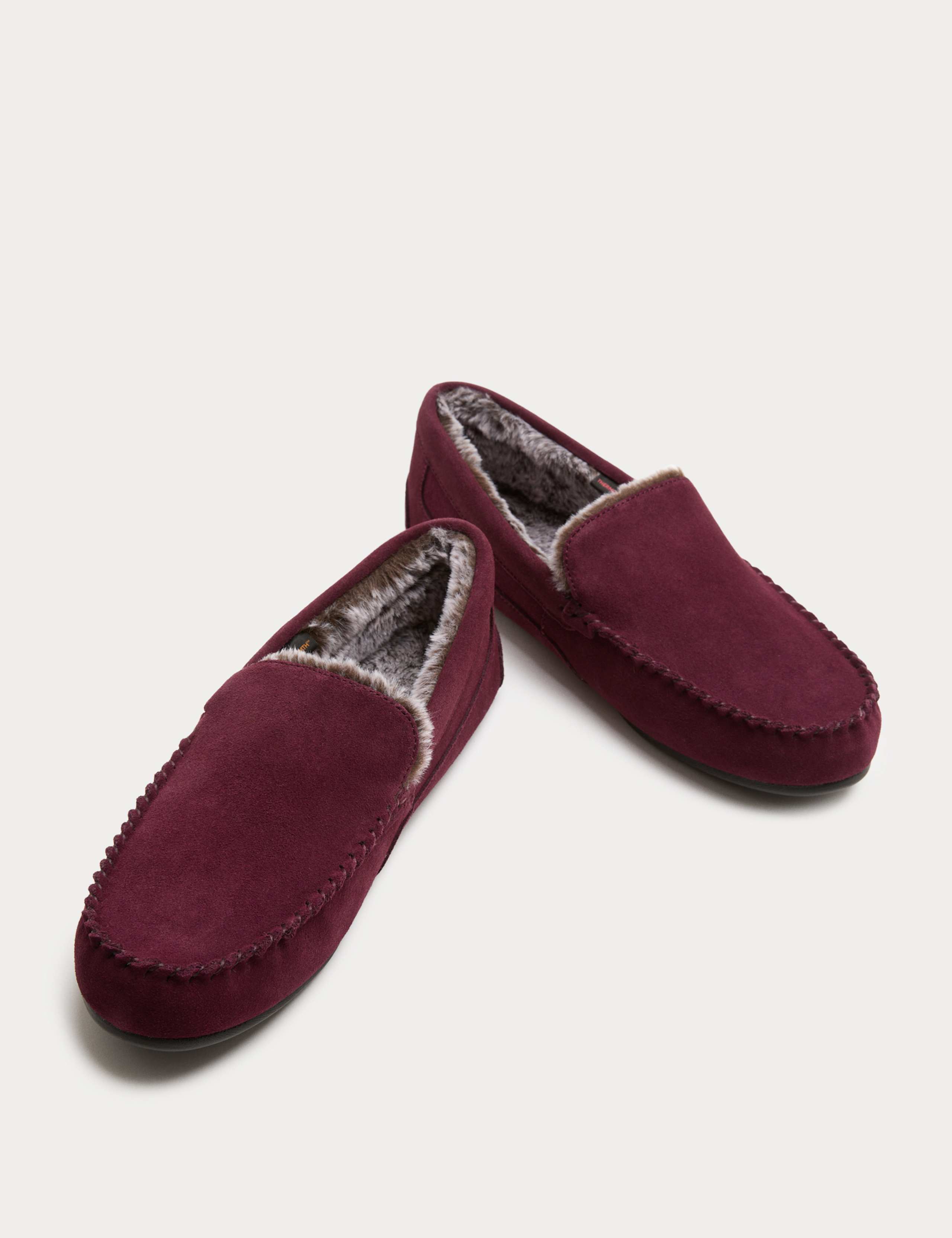 Suede Fleece Lined Moccasin Slippers 2 of 4