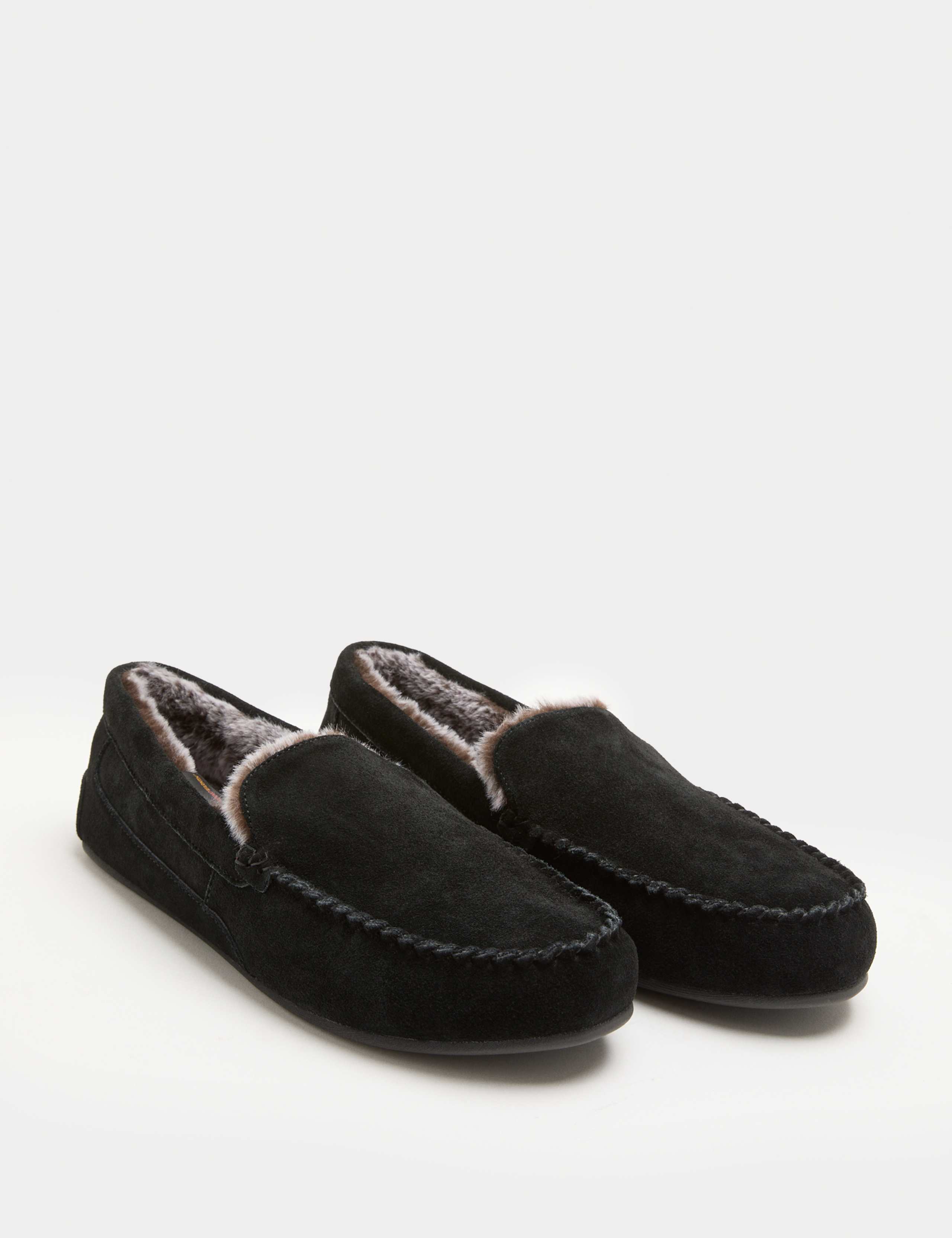 Suede Fleece Lined Moccasin Slippers 1 of 3