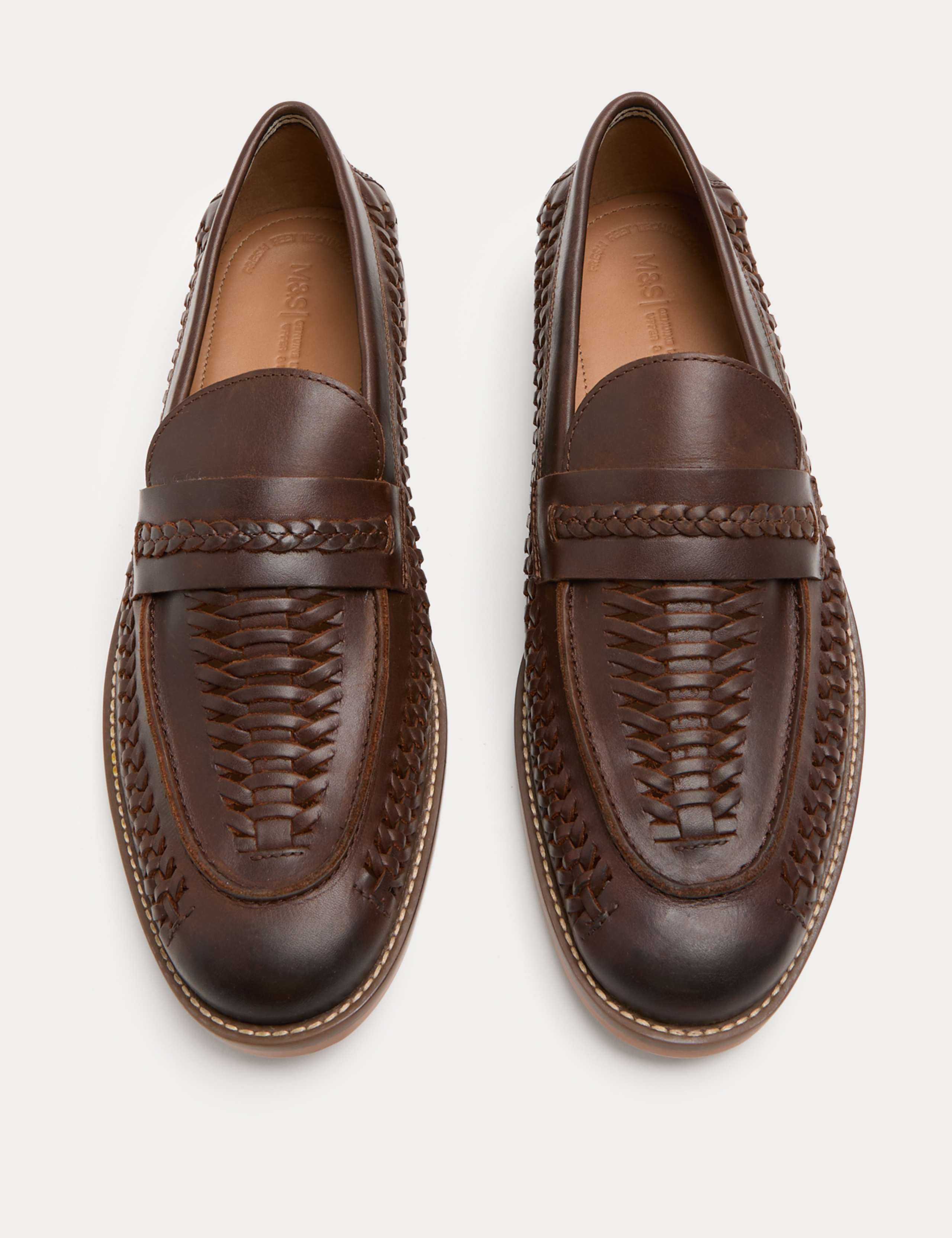 Leather Woven Loafers 1 of 3