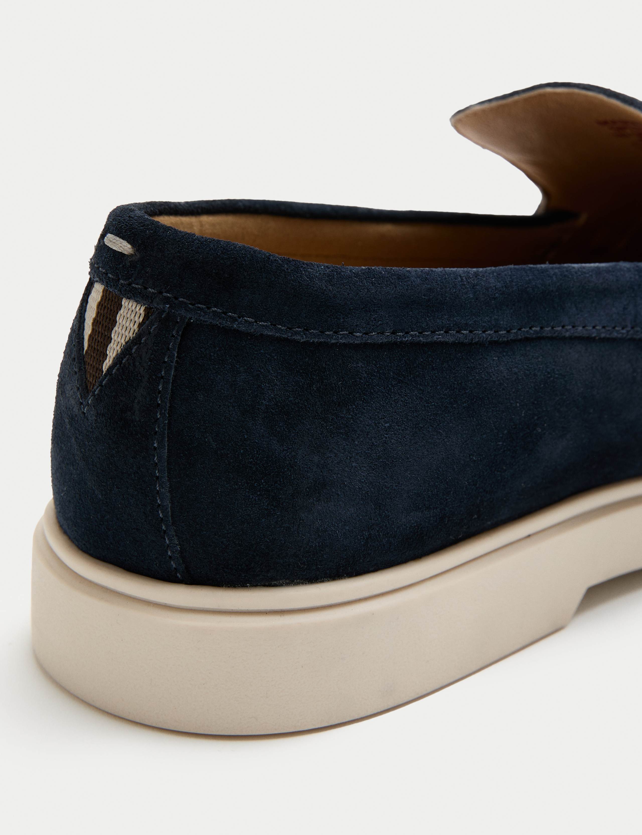 Wide Fit Suede White Sole Slip On Loafers 3 of 3