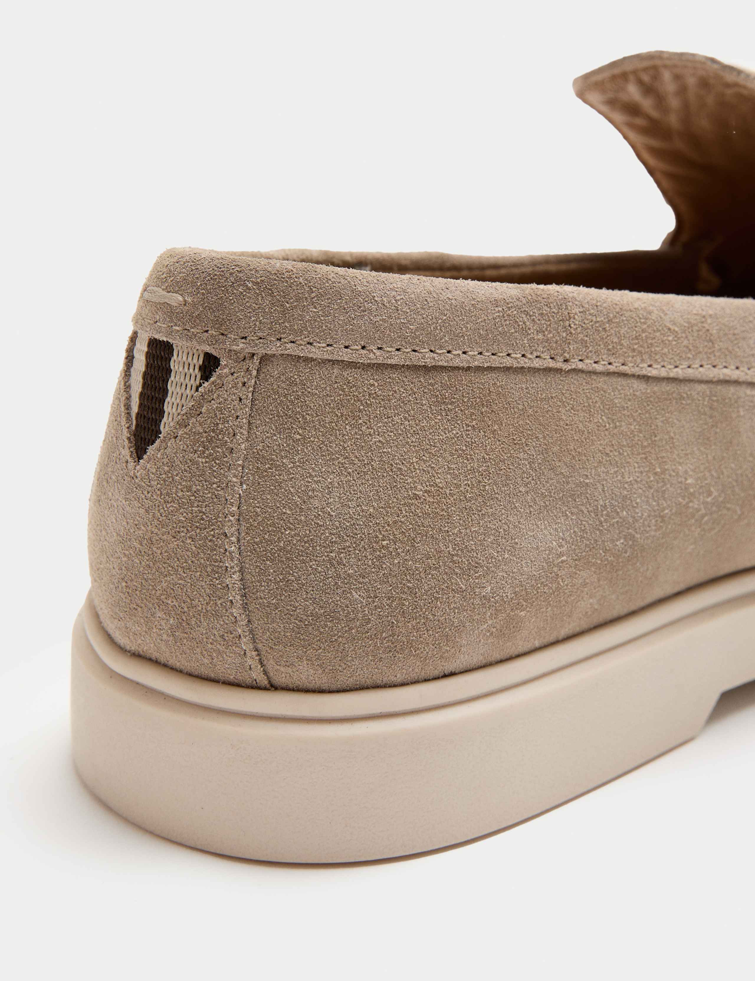 Wide Fit Suede White Sole Slip On Loafers 3 of 3