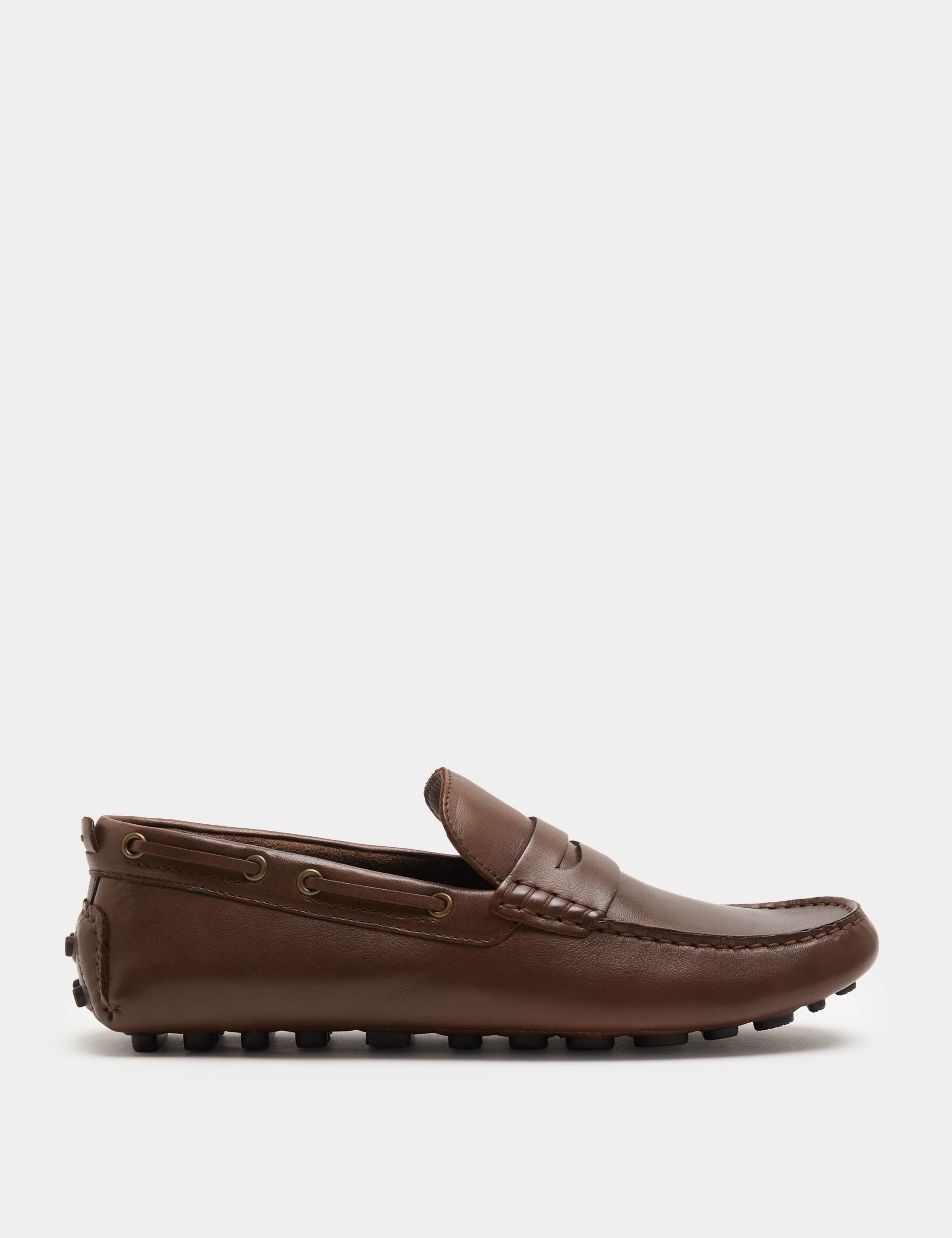 Leather Saddle Driving Loafers 2 of 4