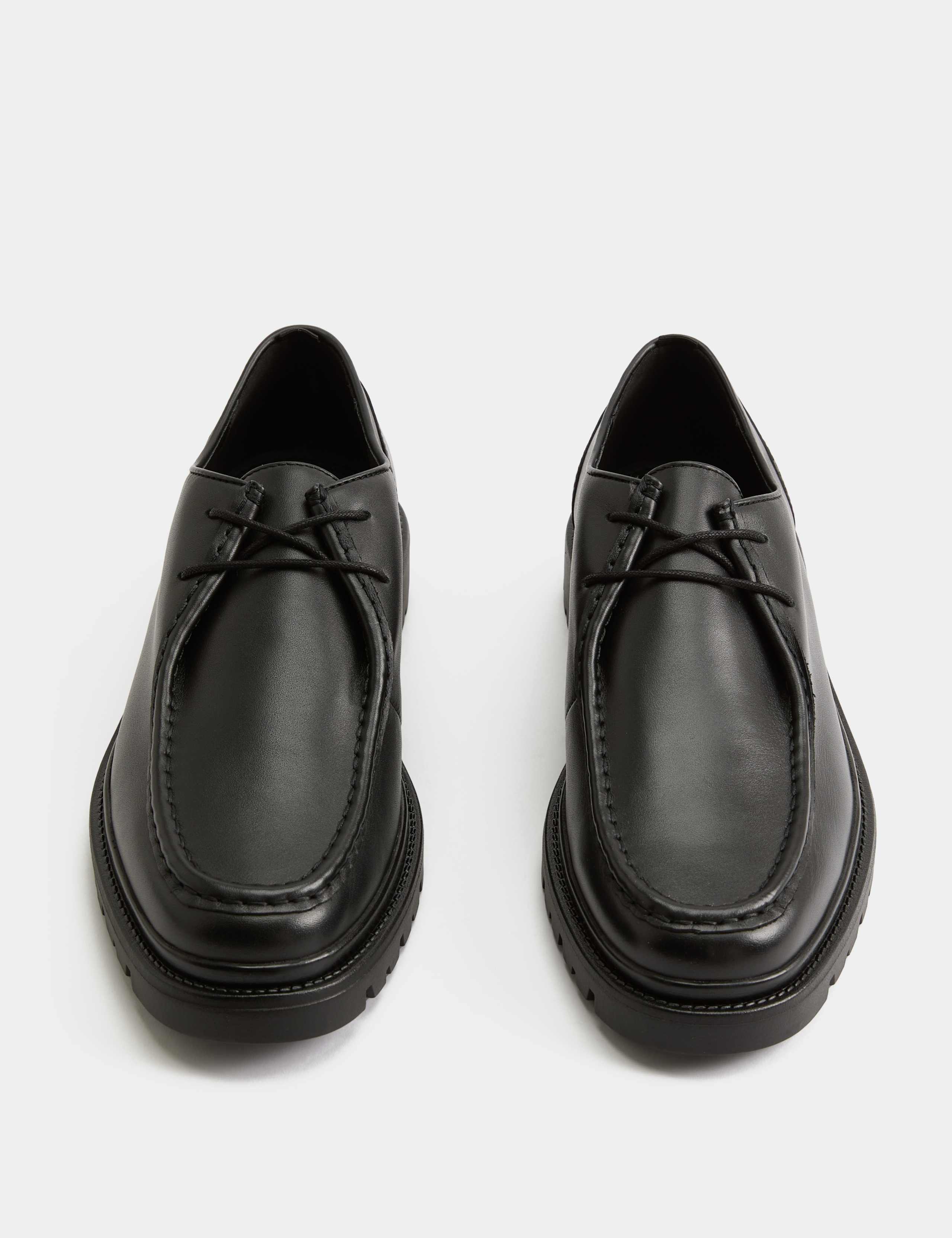 Leather Chunky Sole Apron Shoes 1 of 3