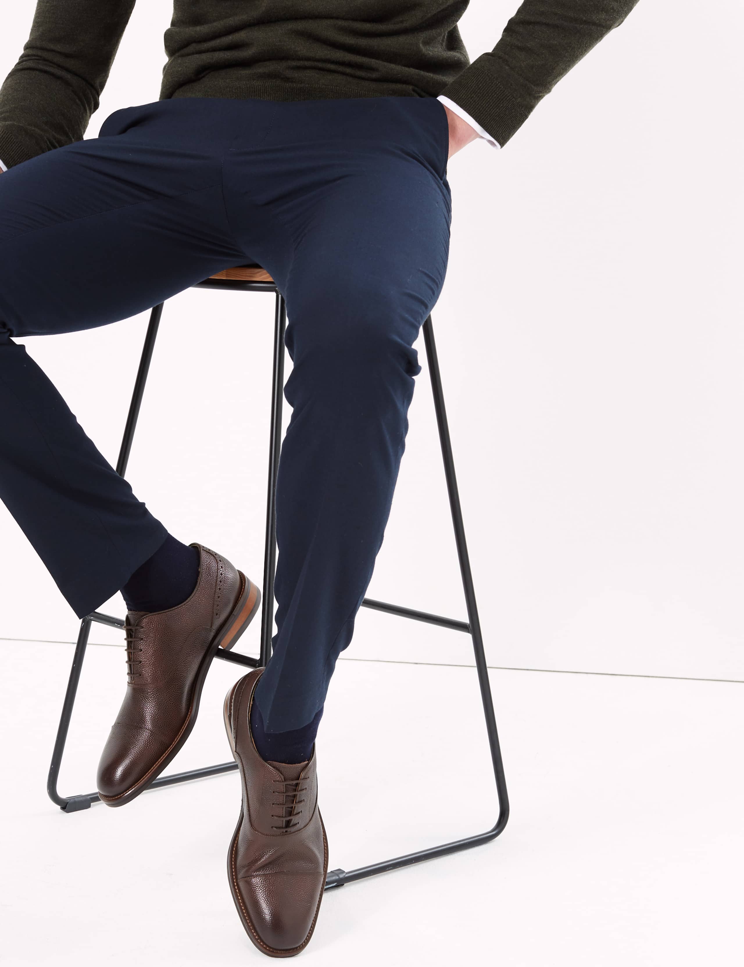 Leather Pebble Grain Oxford Shoes 1 of 5