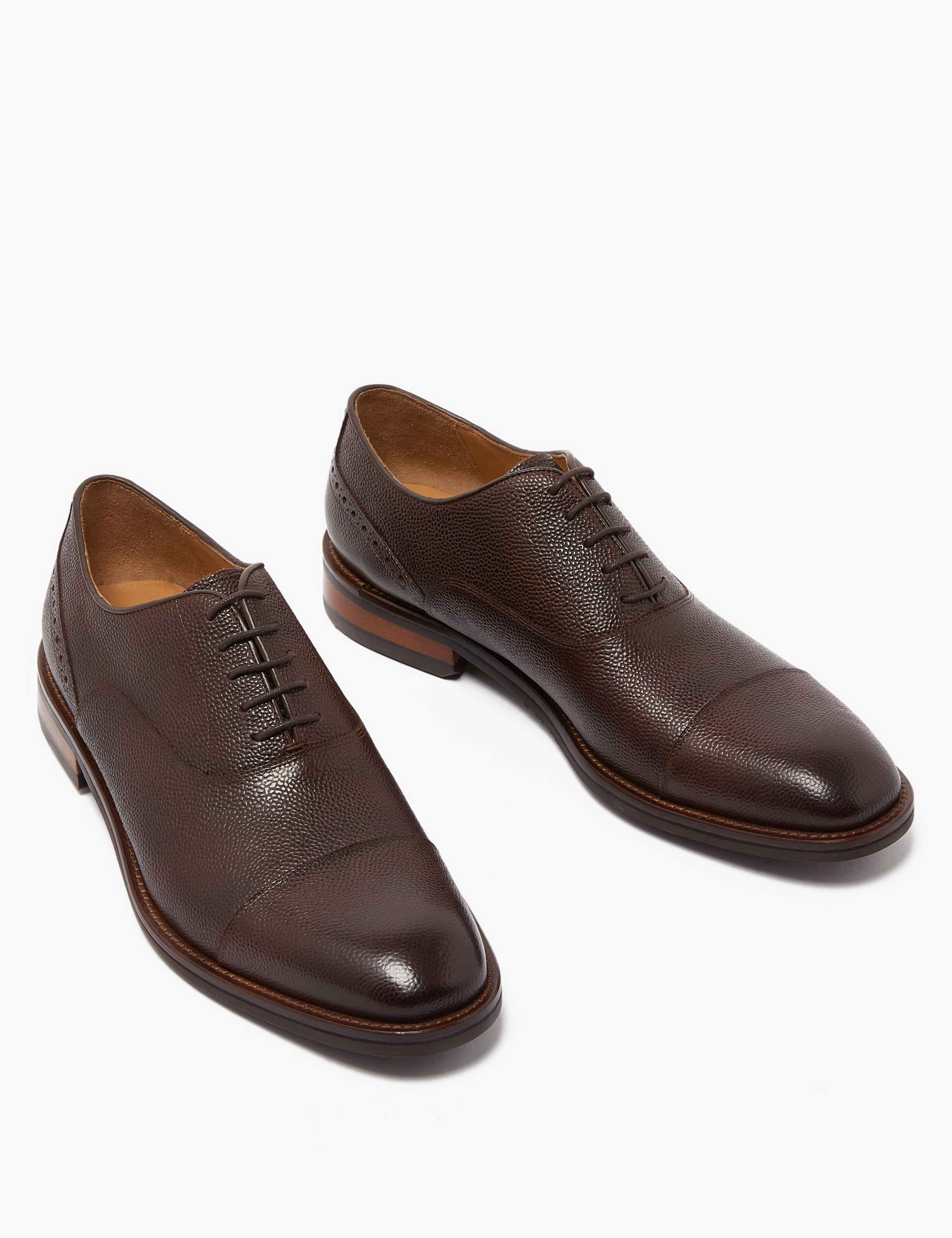 Leather Pebble Grain Oxford Shoes 3 of 5