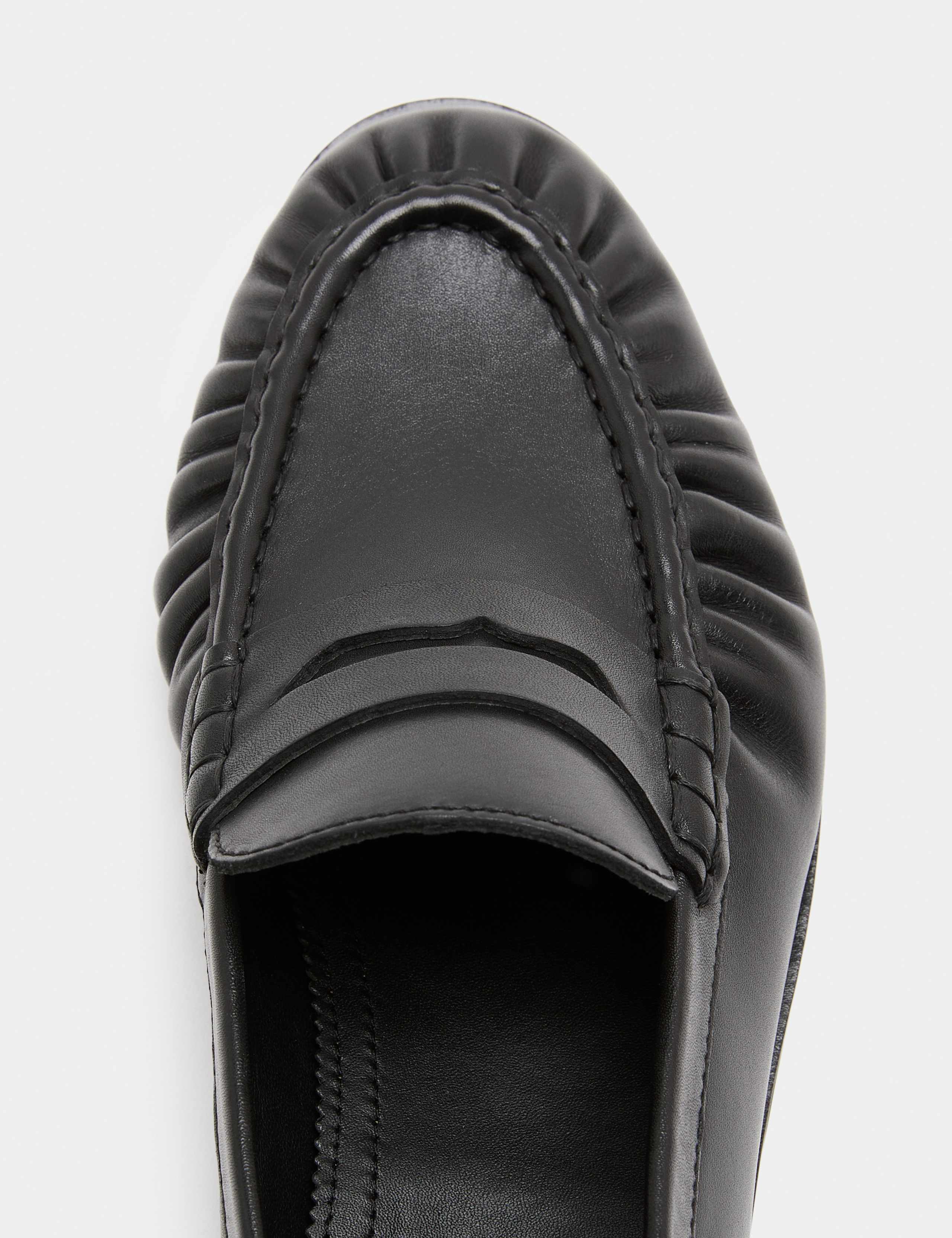 Ruched Leather Slip On Loafers 3 of 3